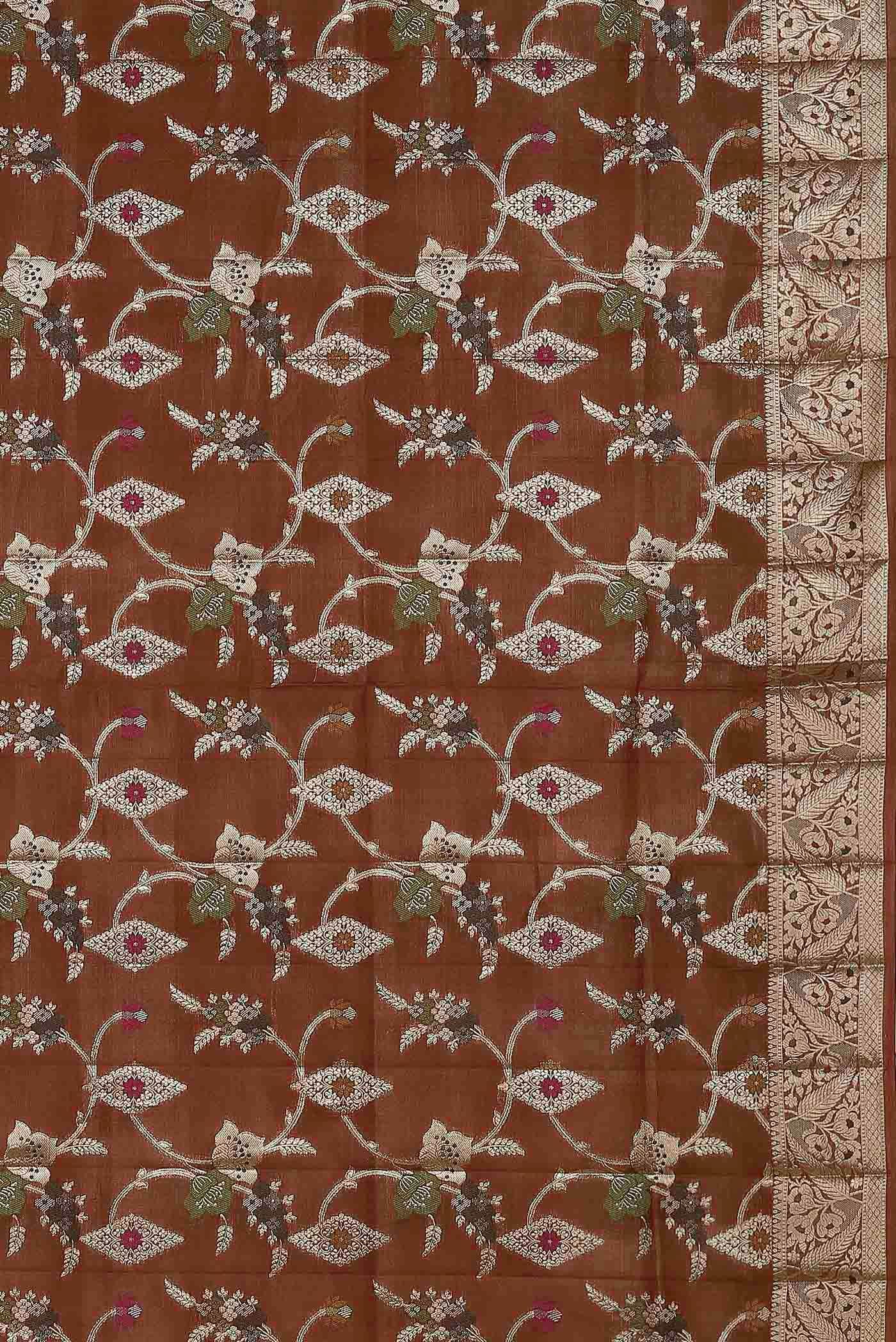 Brown Banarasi Raw Silk Saree