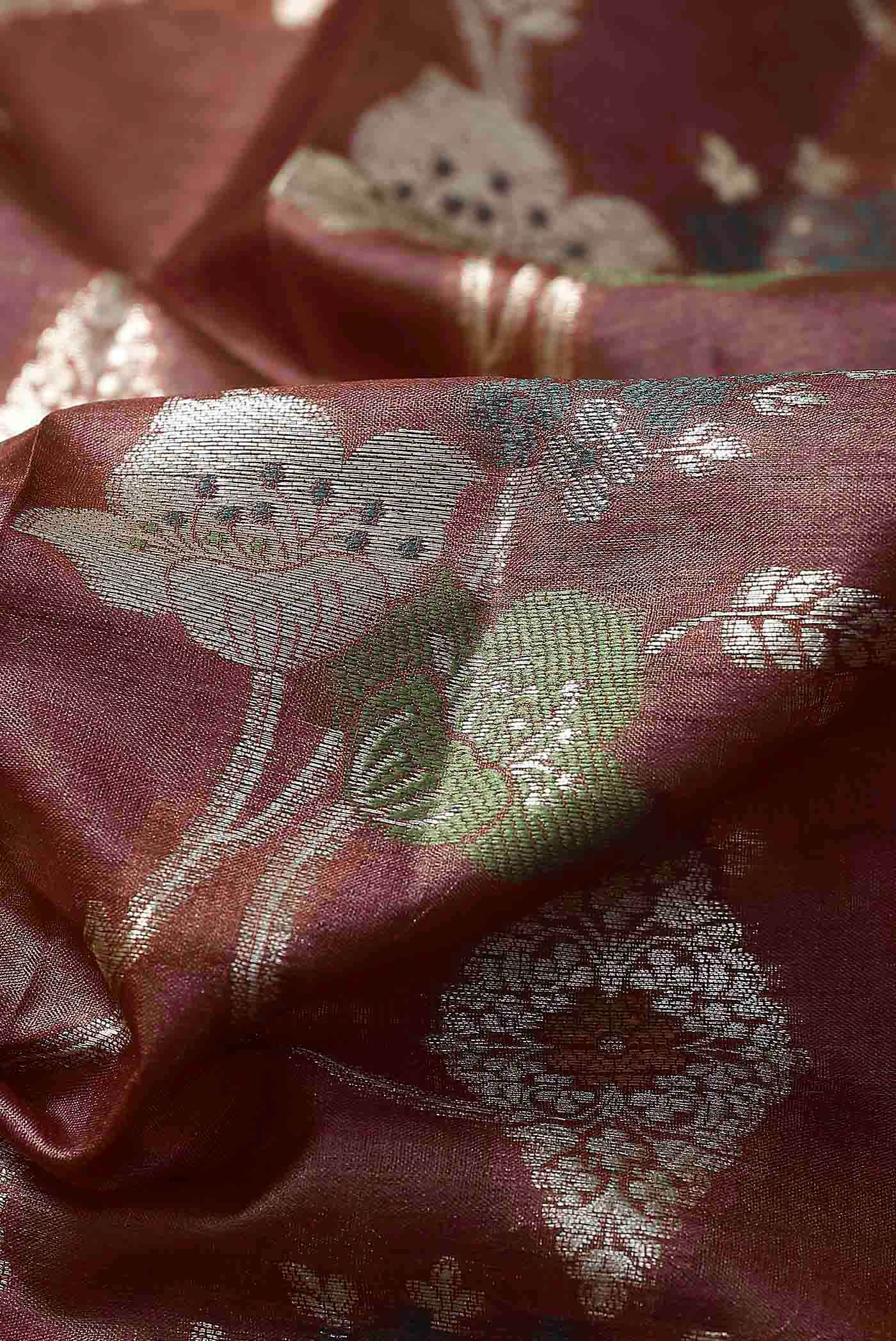 Brown Banarasi Raw Silk Saree