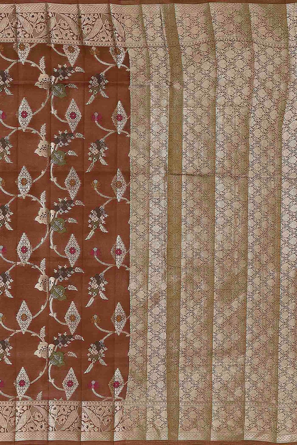 Brown Banarasi Raw Silk Saree