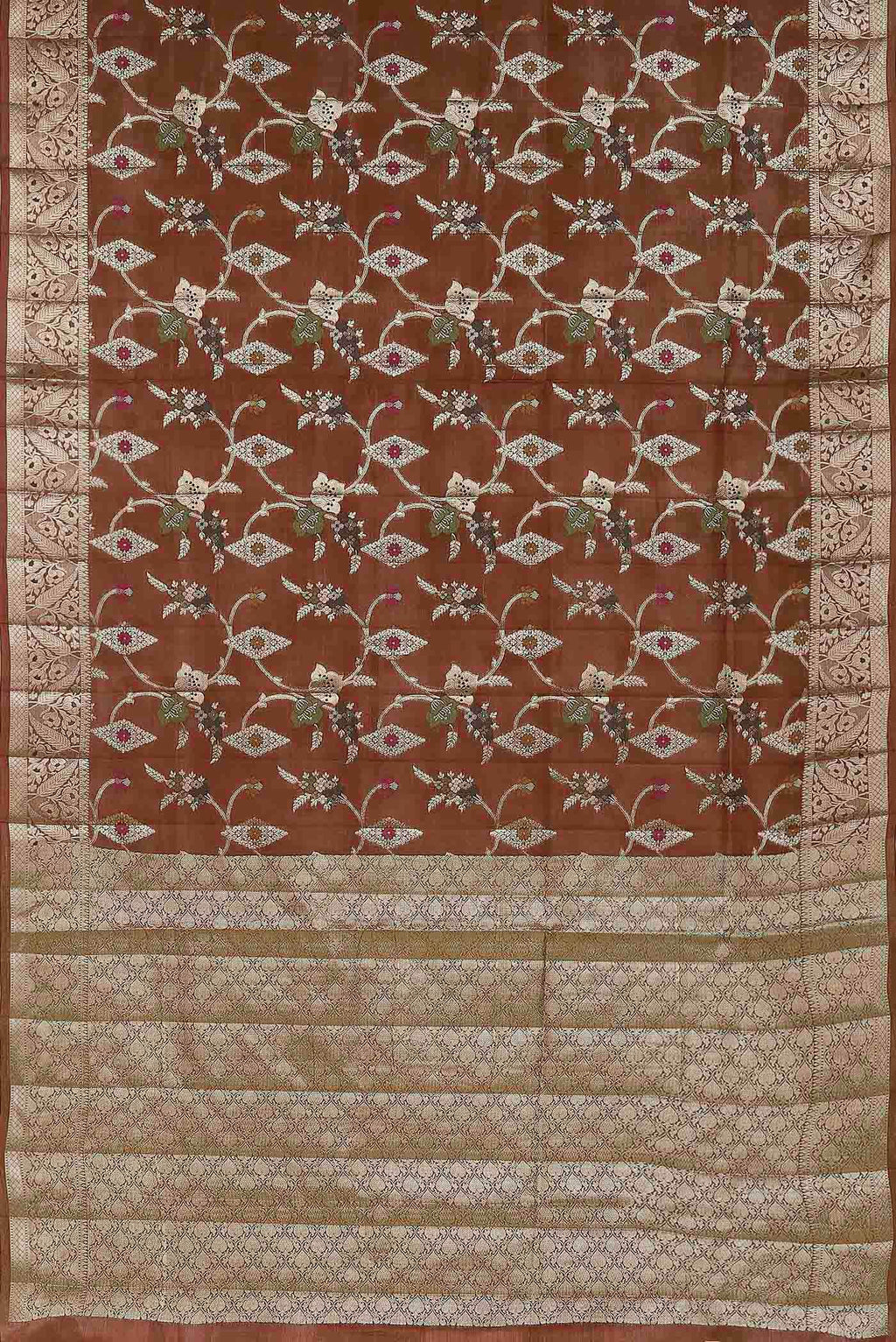 Brown Banarasi Raw Silk Saree