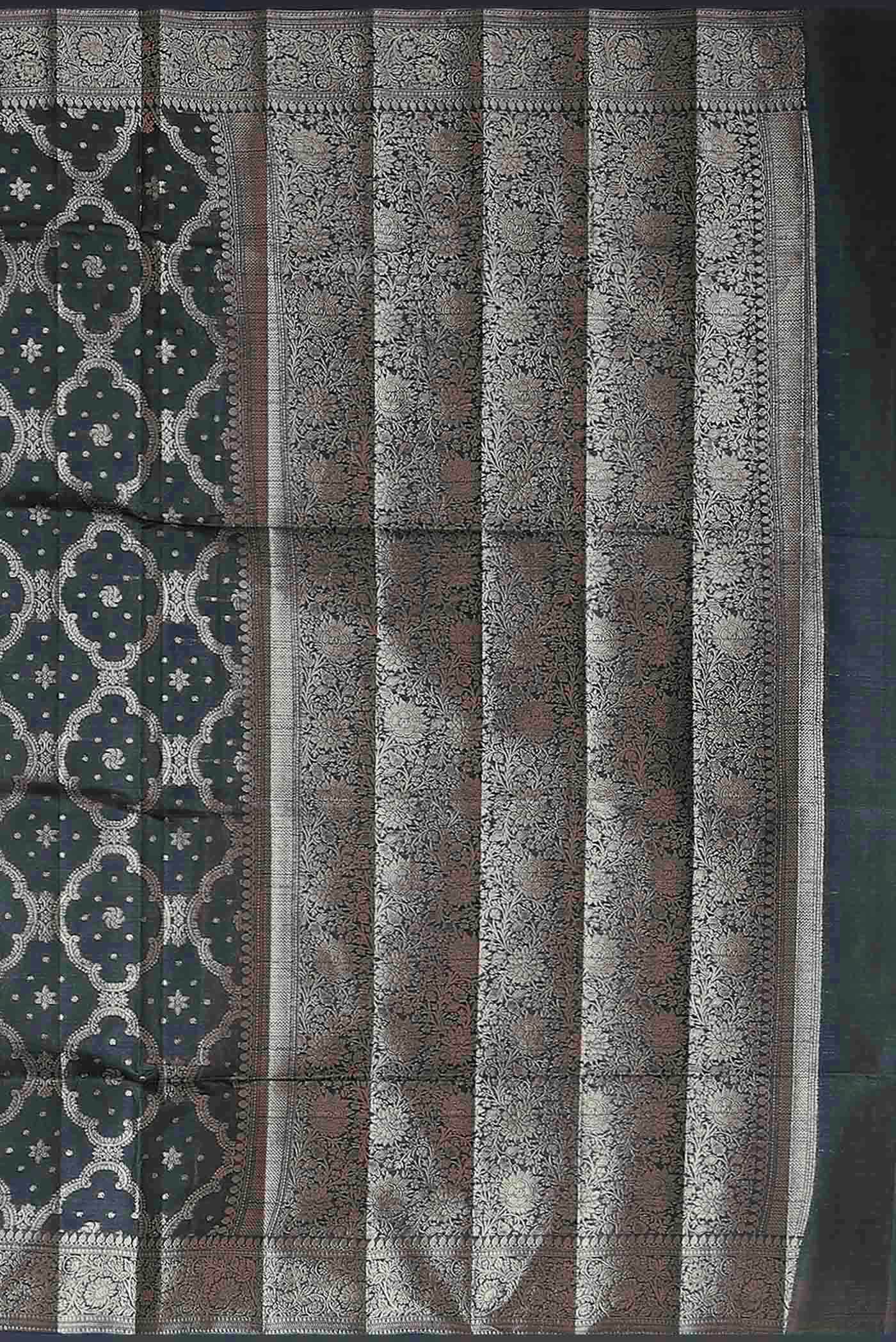Blue Banarasi Tussar Silk Saree