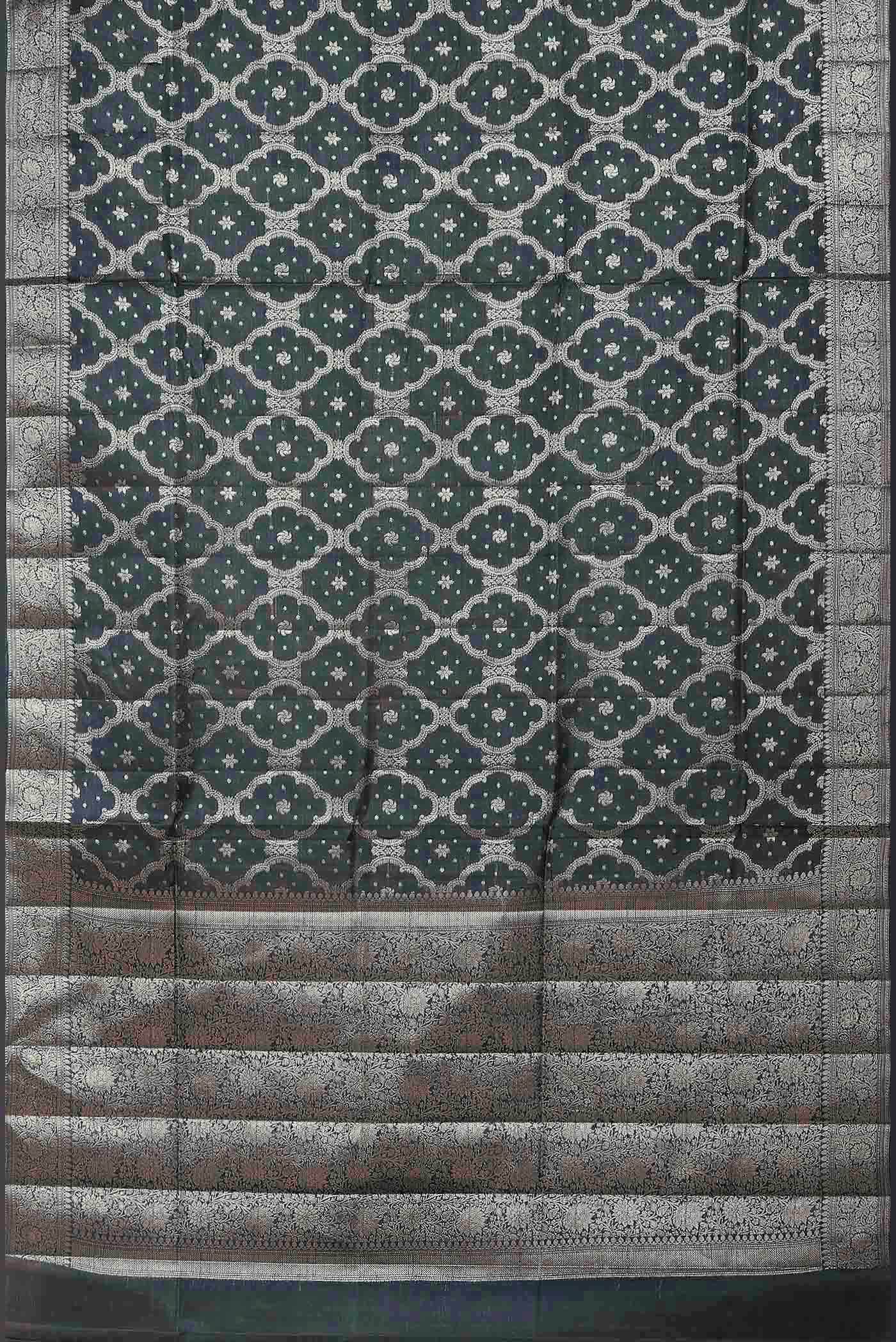 Blue Banarasi Tussar Silk Saree