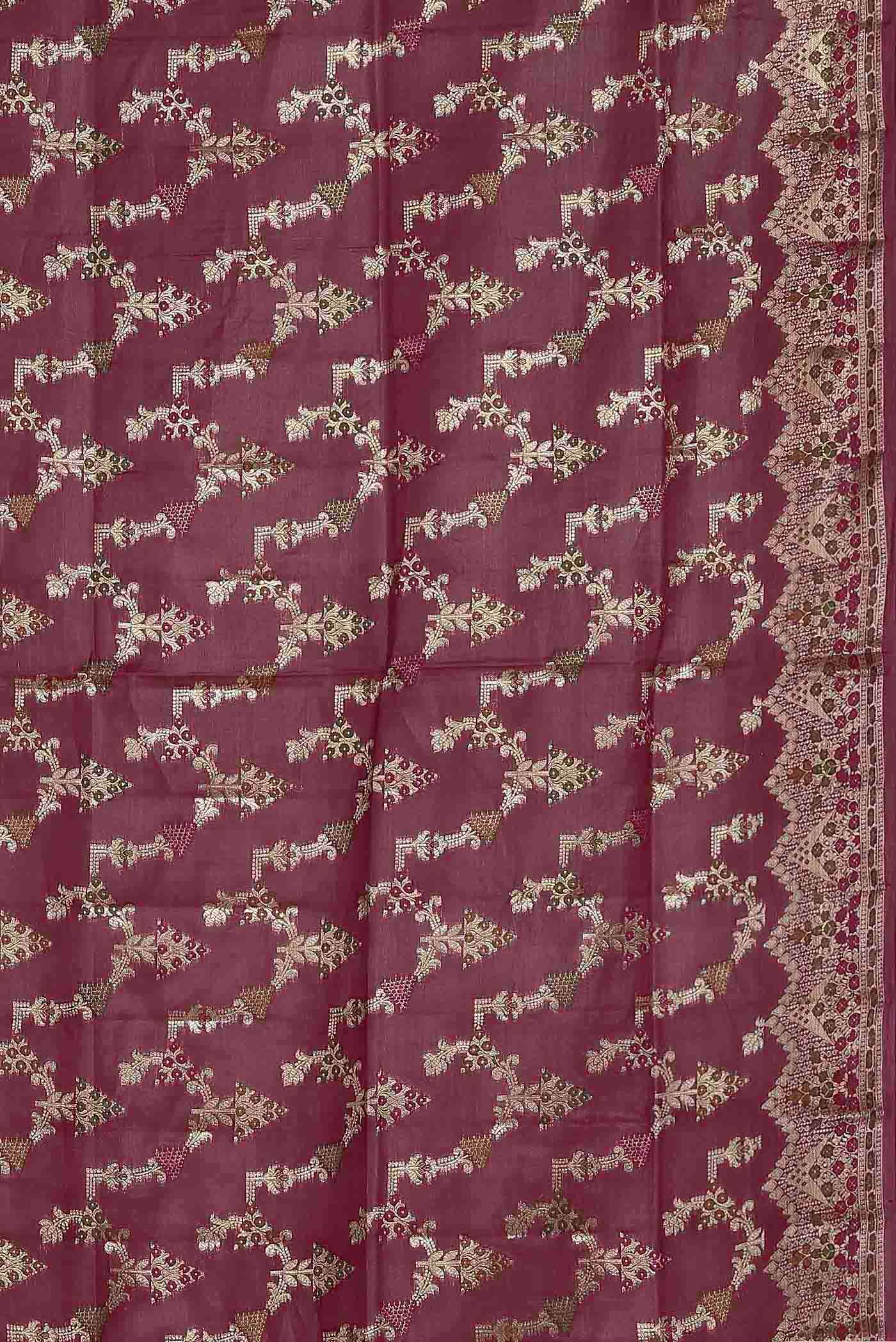 Pink Banarasi Raw Silk Saree