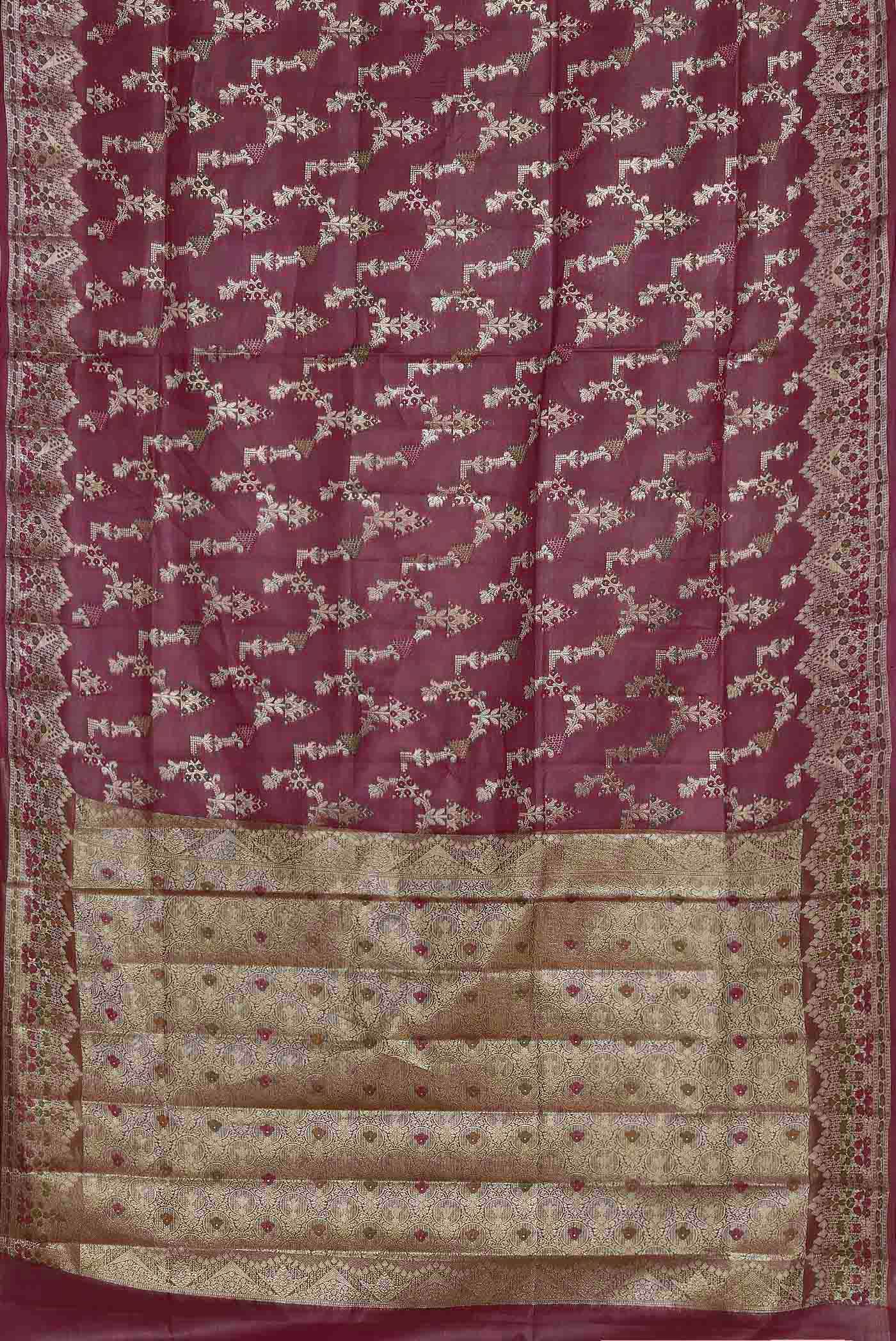 Pink Banarasi Raw Silk Saree