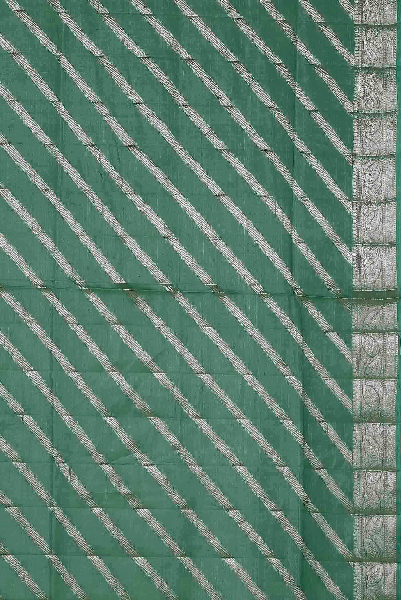 Green Banarasi Raw Silk Saree