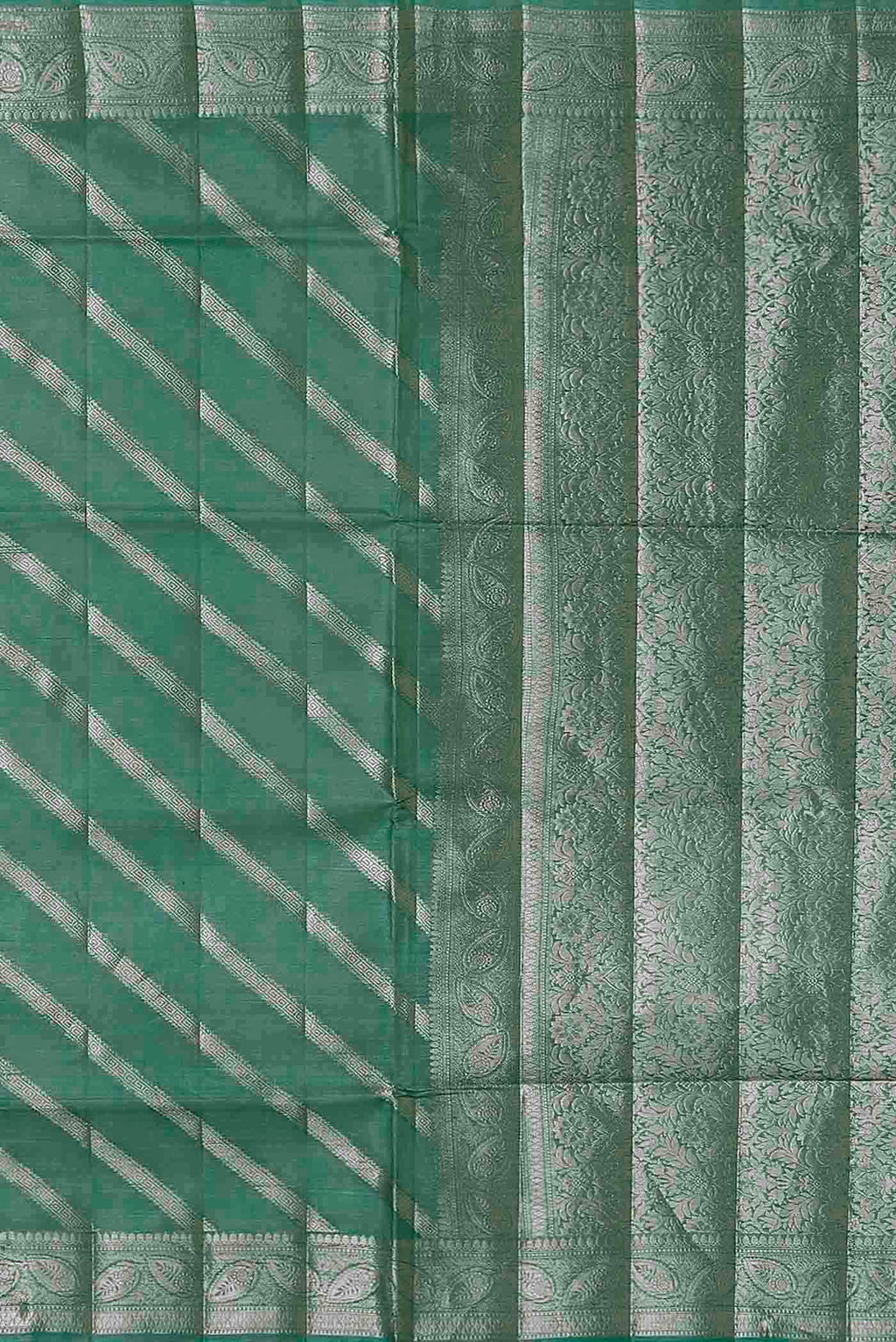 Green Banarasi Raw Silk Saree