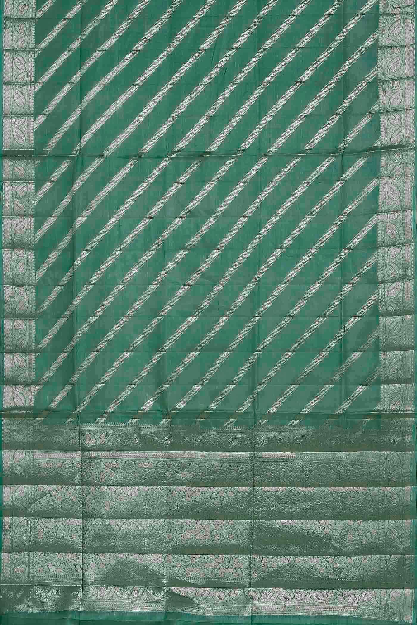 Green Banarasi Raw Silk Saree