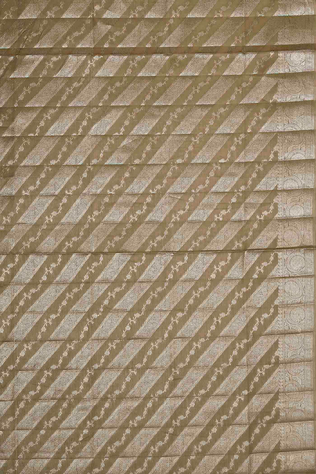 Beige Banarasi Tussar Silk Saree