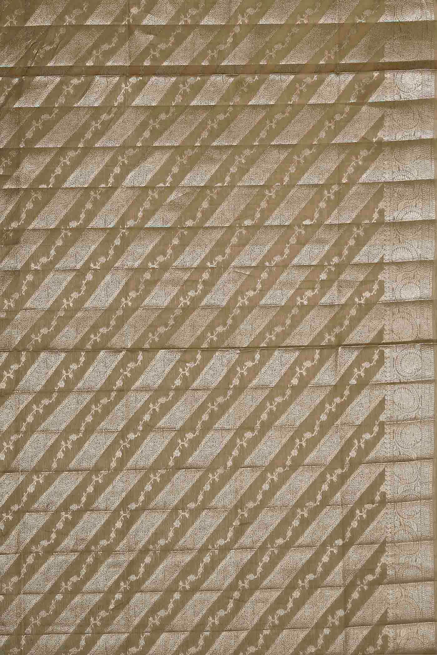 Beige Banarasi Tussar Silk Saree