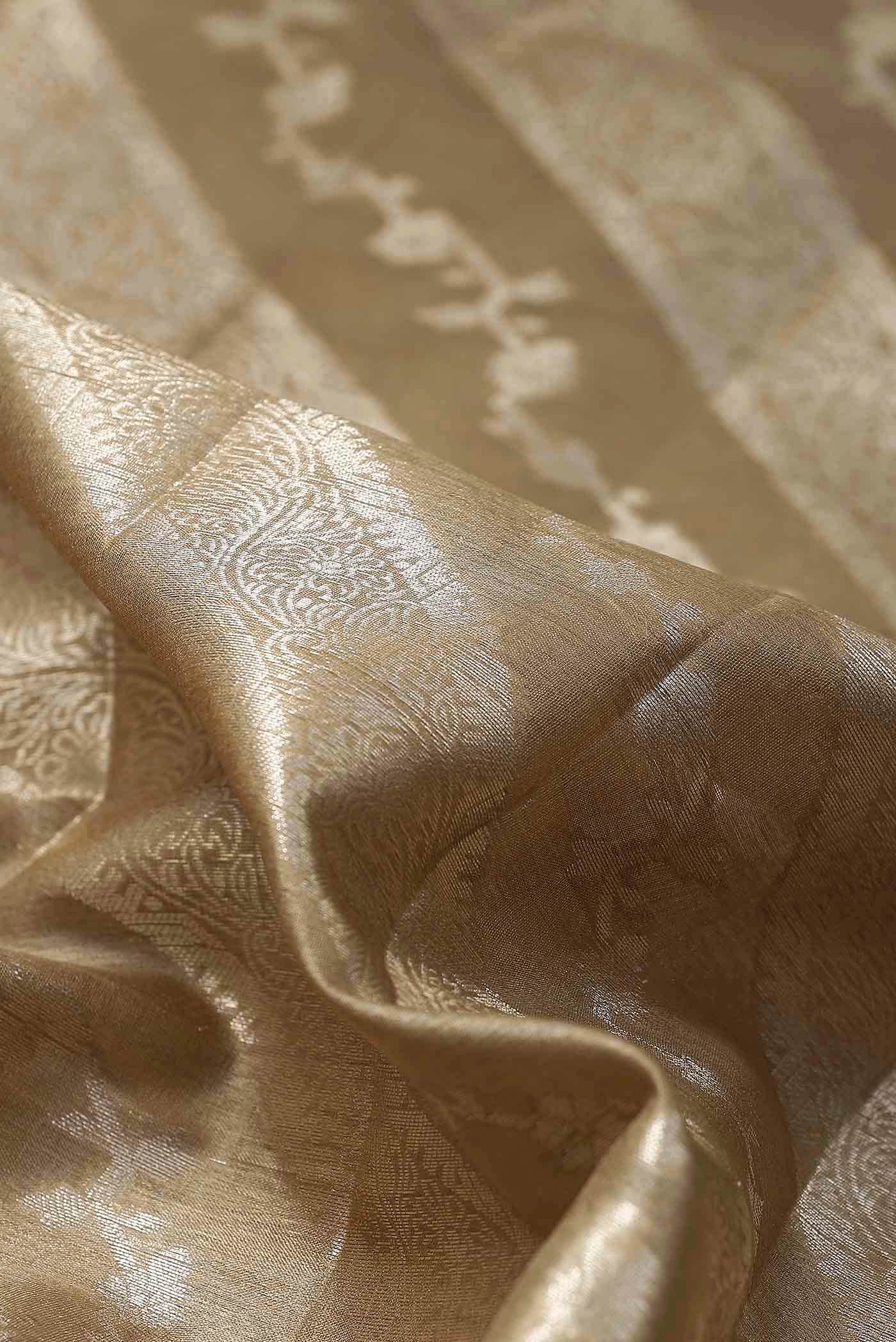 Beige Banarasi Tussar Silk Saree