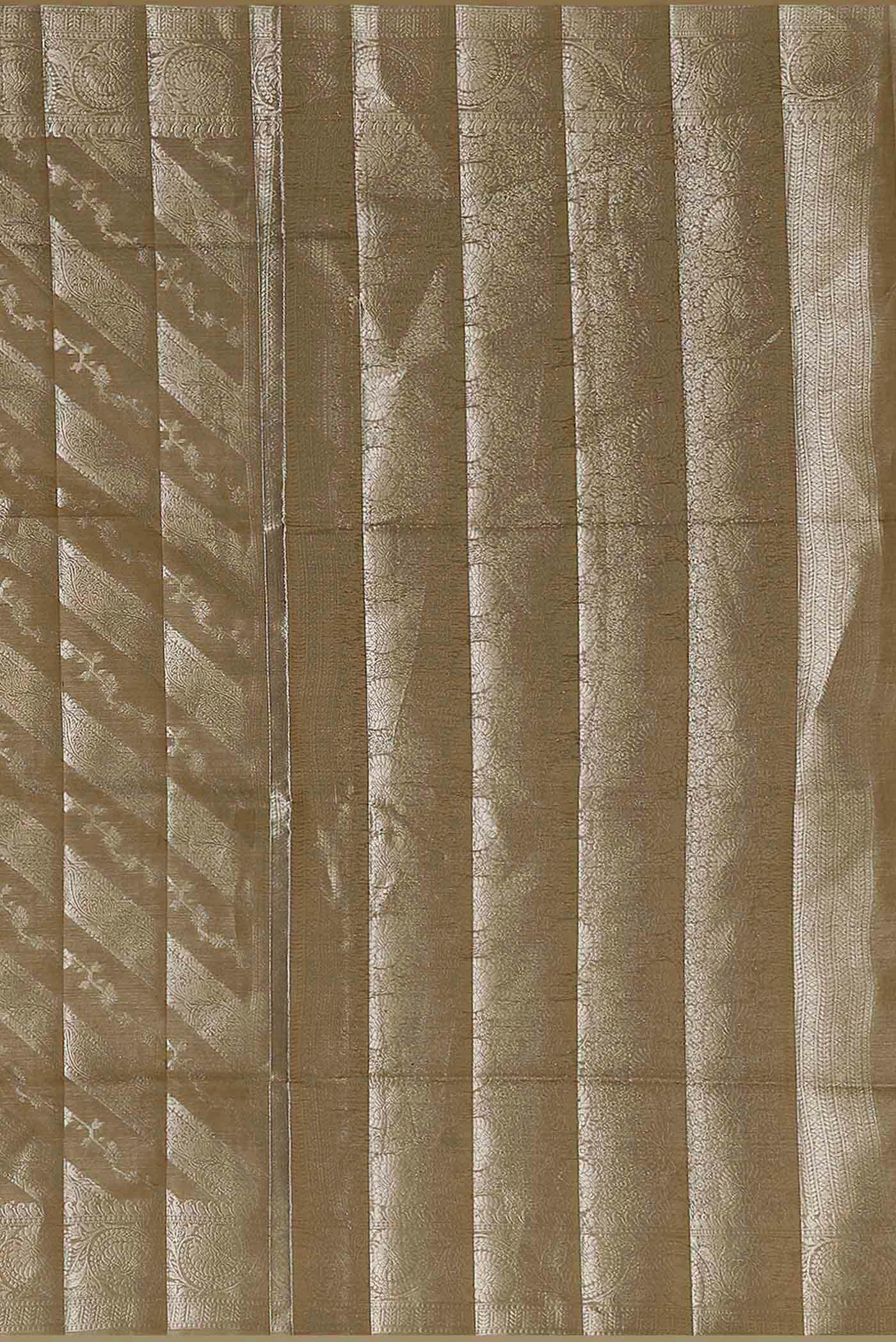 Beige Banarasi Tussar Silk Saree