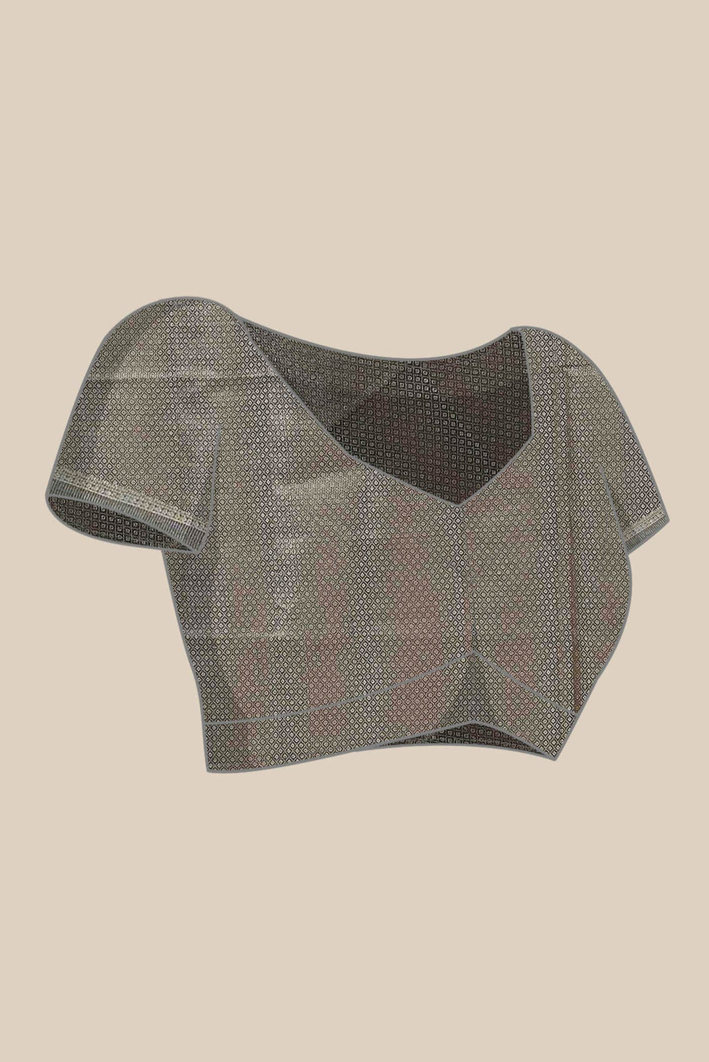 Grey Banarasi Tussar Silk Saree