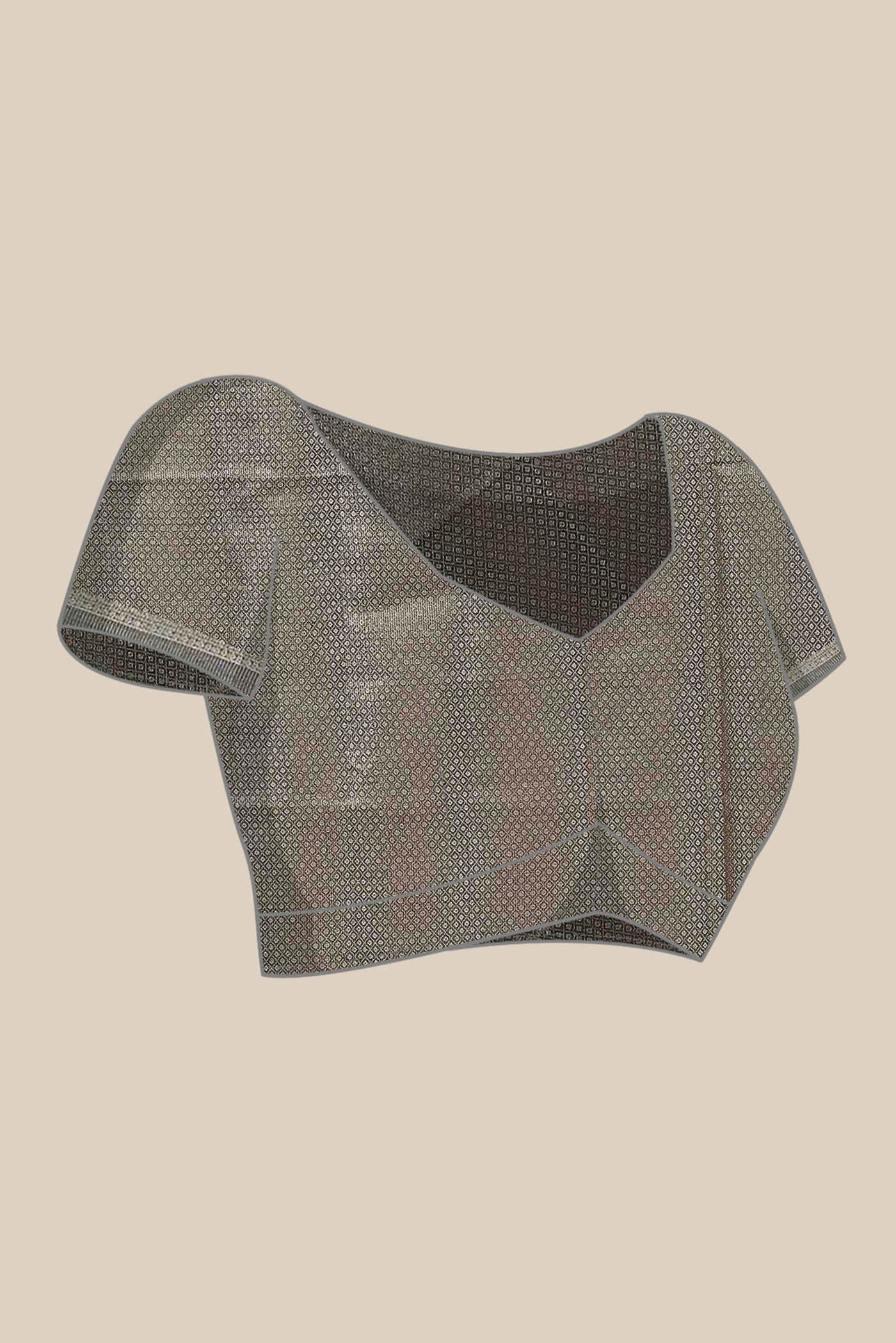 Grey Banarasi Tussar Silk Saree