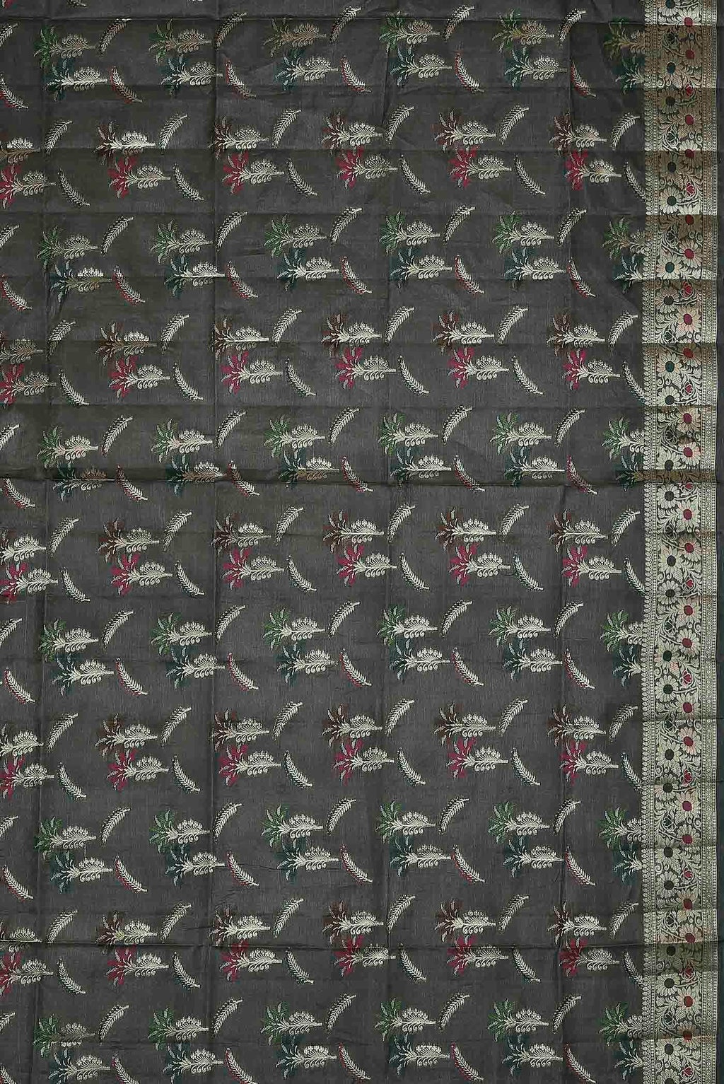 Grey Banarasi Tussar Silk Saree