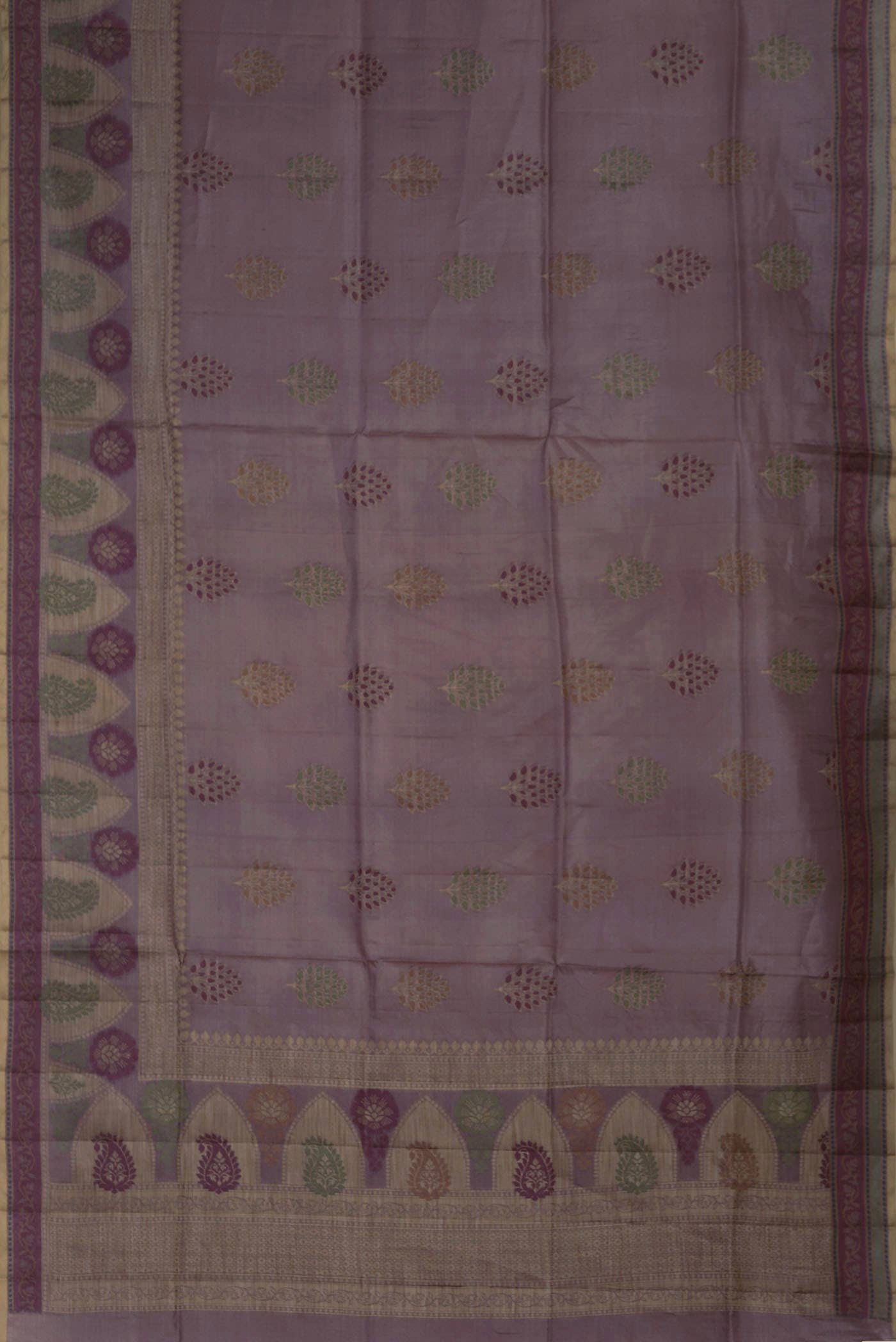 Mauve Banarasi Tussar Silk Saree