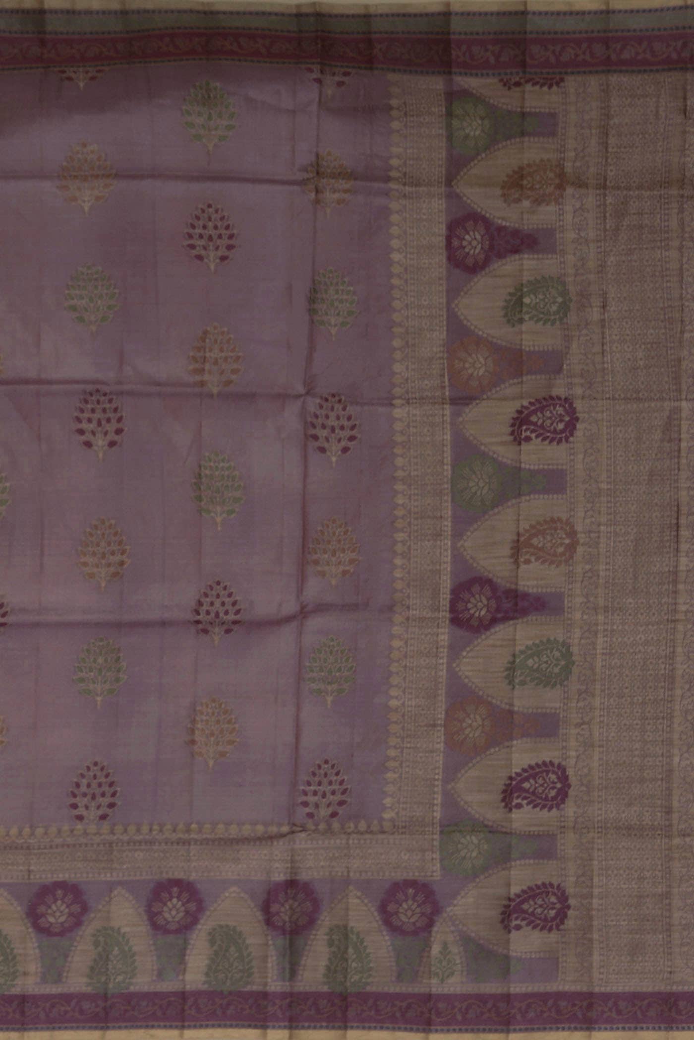 Mauve Banarasi Tussar Silk Saree