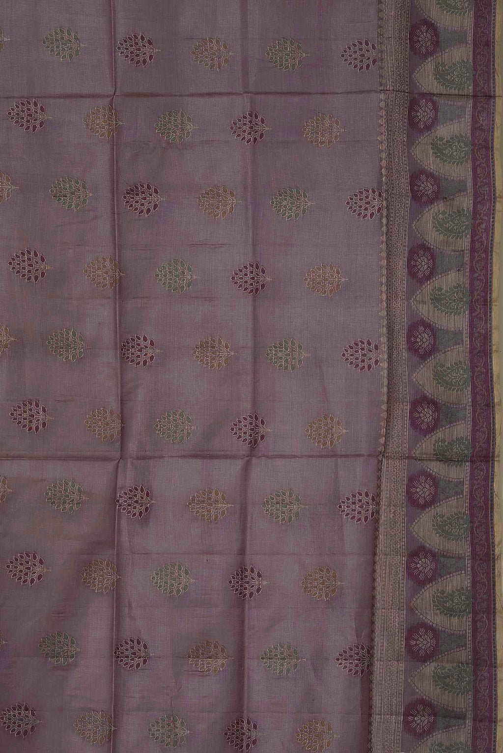 Mauve Banarasi Tussar Silk Saree