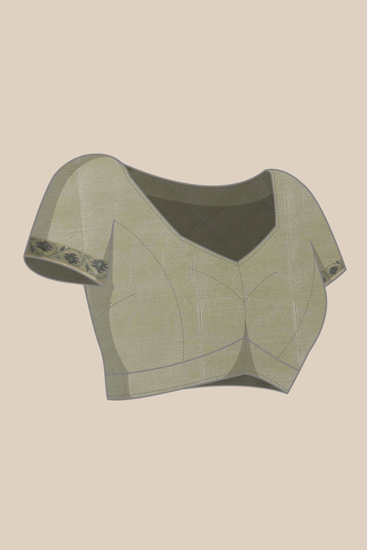 Beige Banarasi Tussar Silk Saree