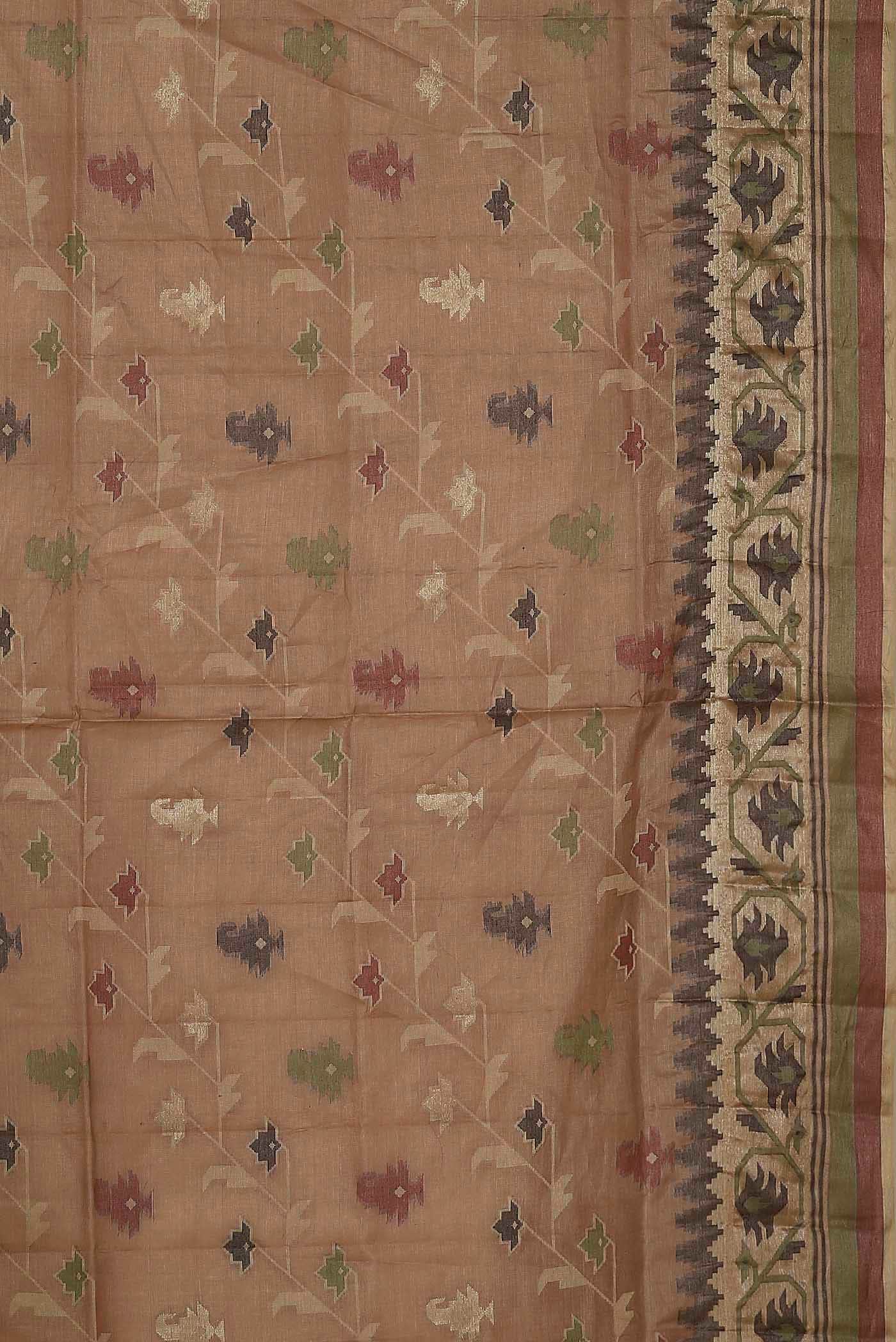 Brown Banarasi Tussar Silk Saree
