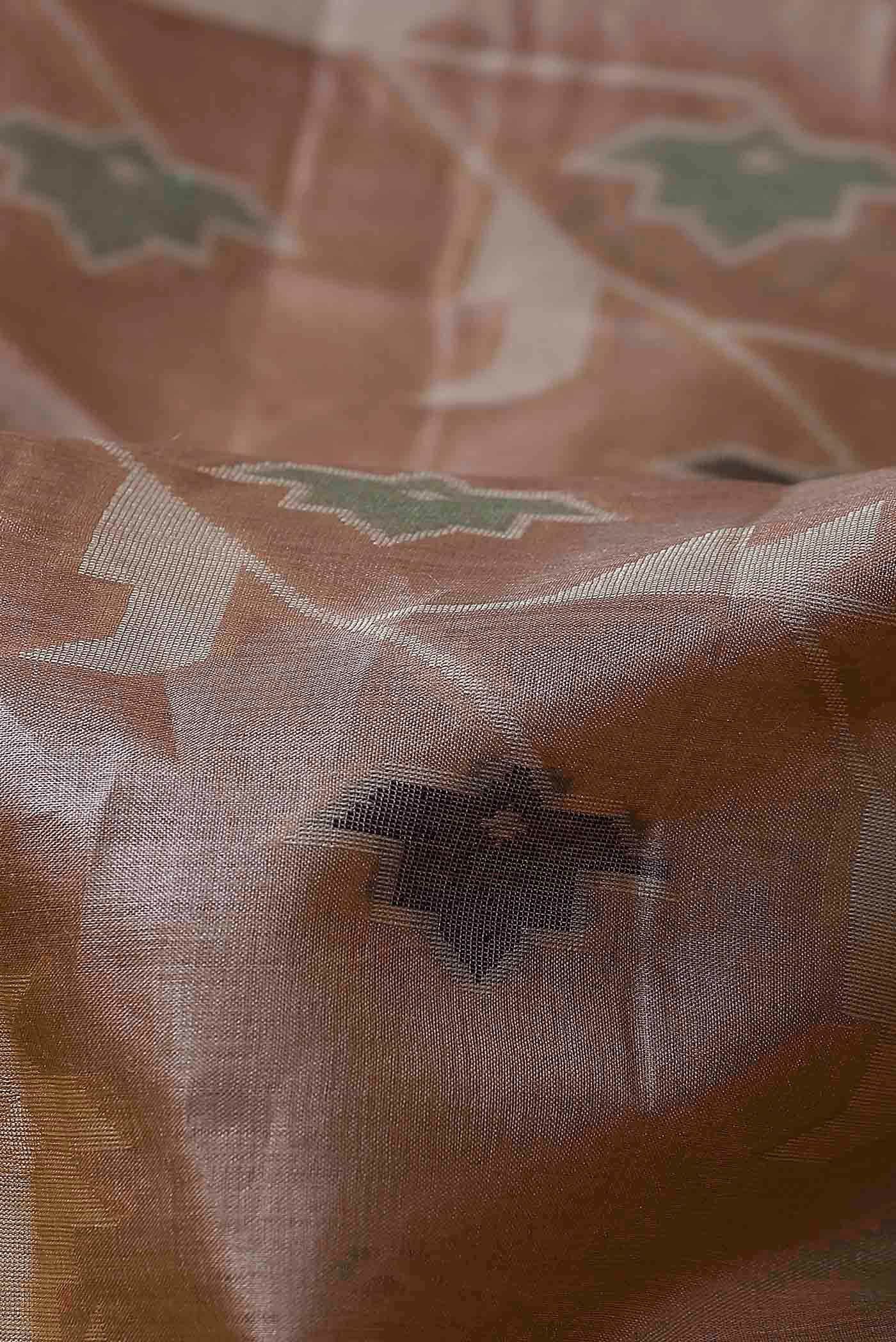 Brown Banarasi Tussar Silk Saree