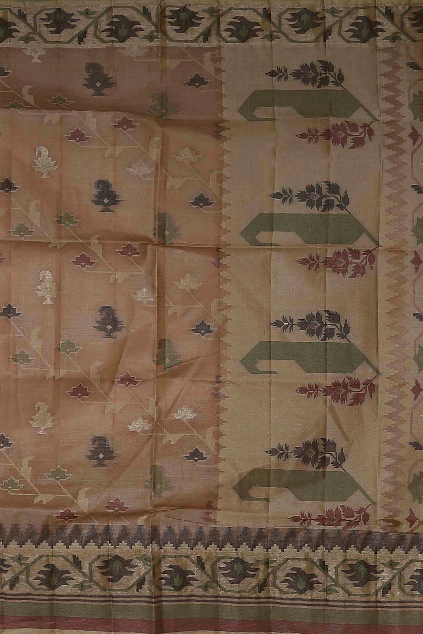 Brown Banarasi Tussar Silk Saree