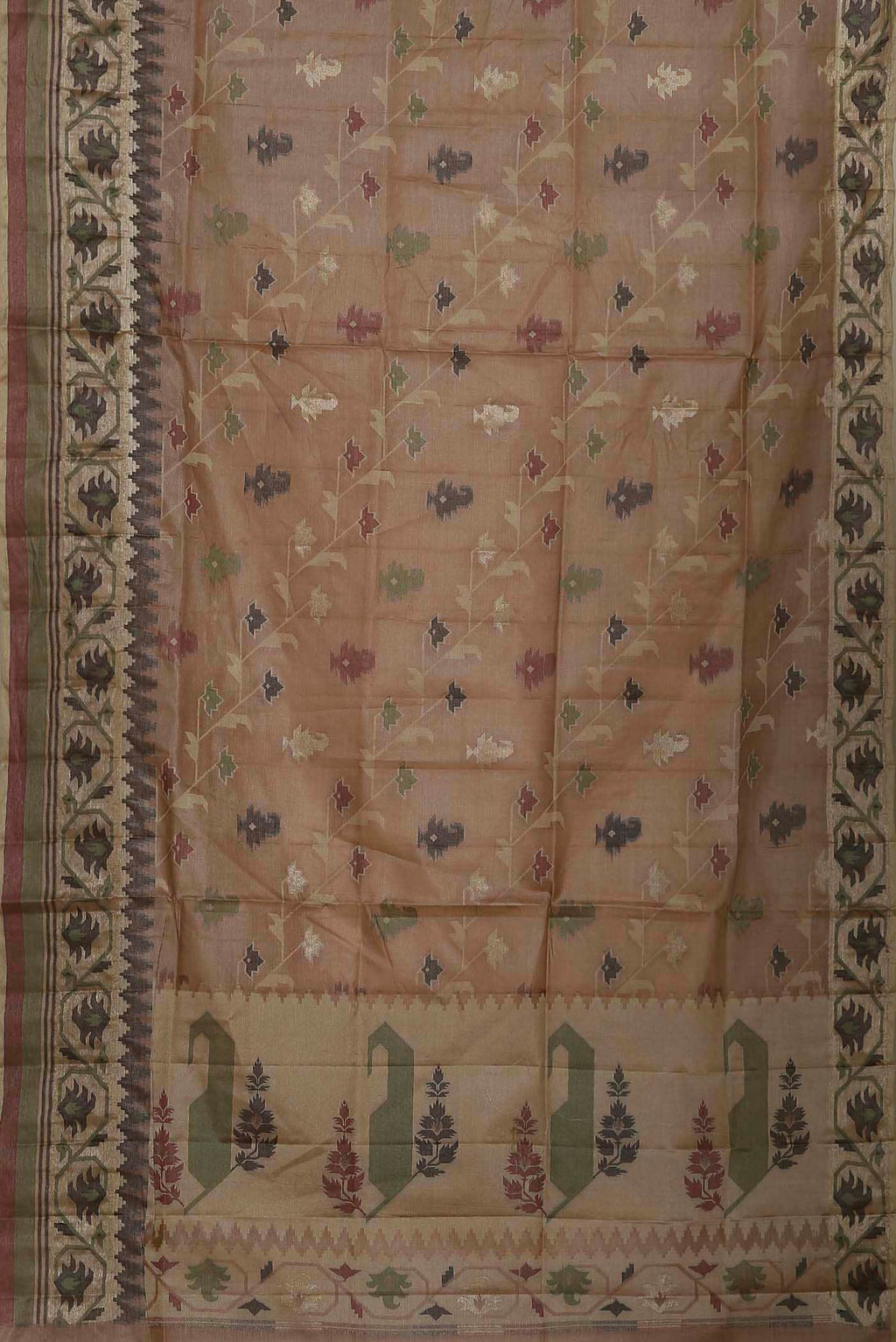Brown Banarasi Tussar Silk Saree
