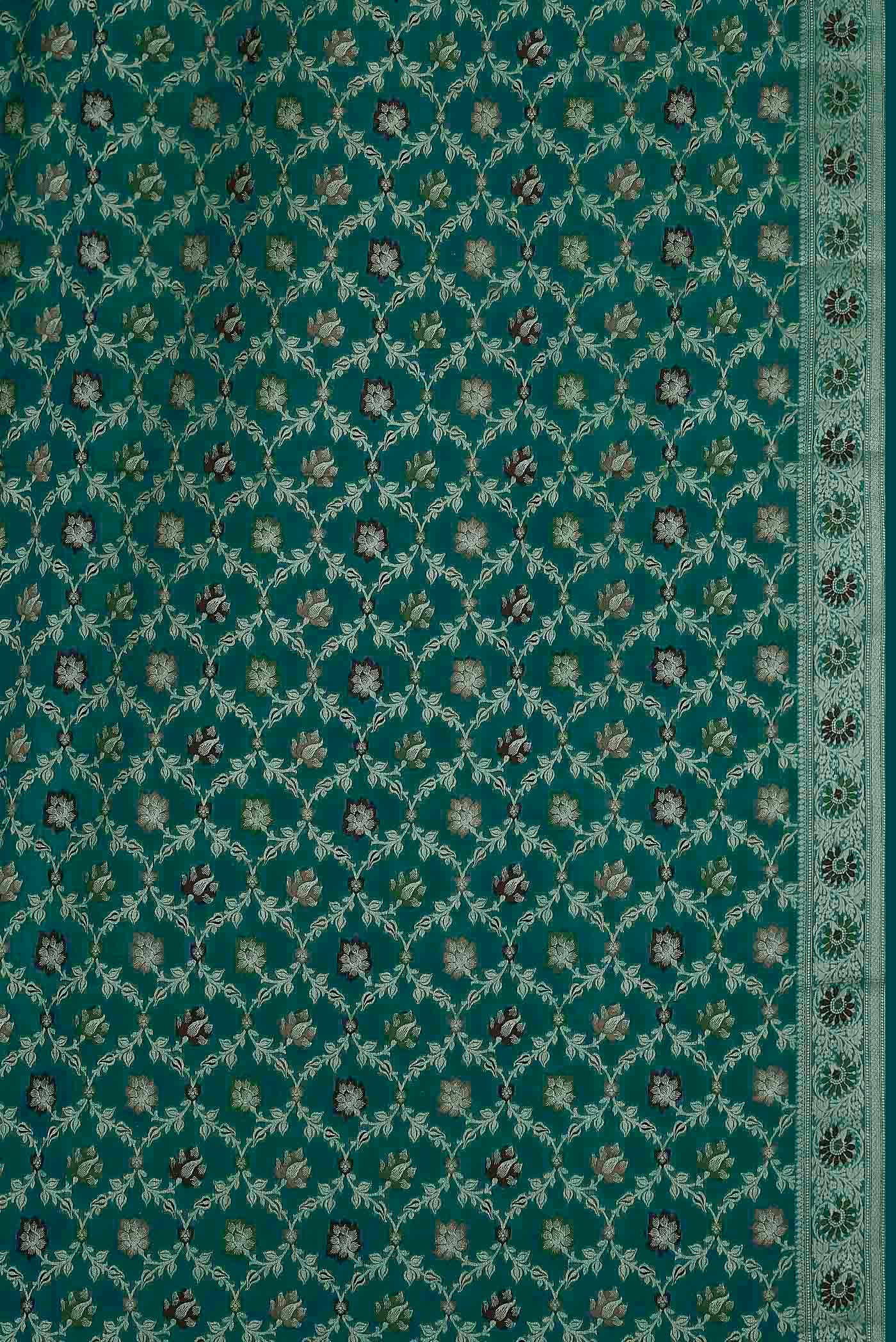 Green Banarasi Georgette Saree
