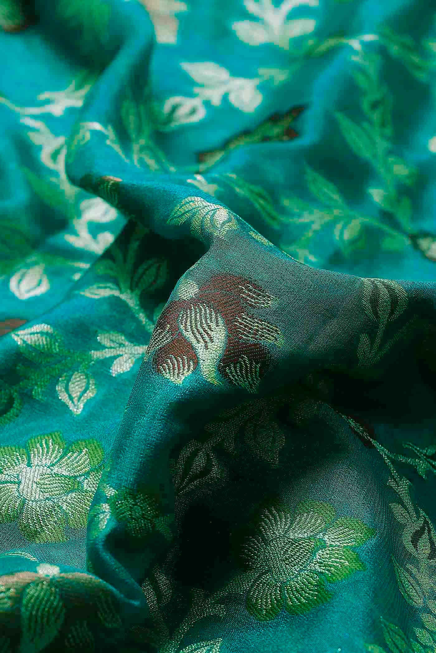 Green Banarasi Georgette Saree