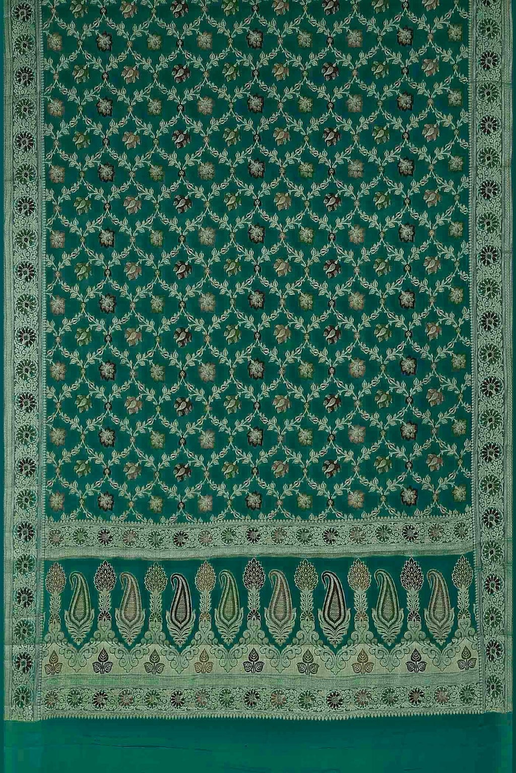 Green Banarasi Georgette Saree