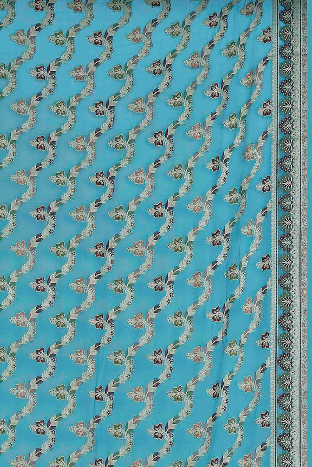 Blue Banarasi Georgette Saree