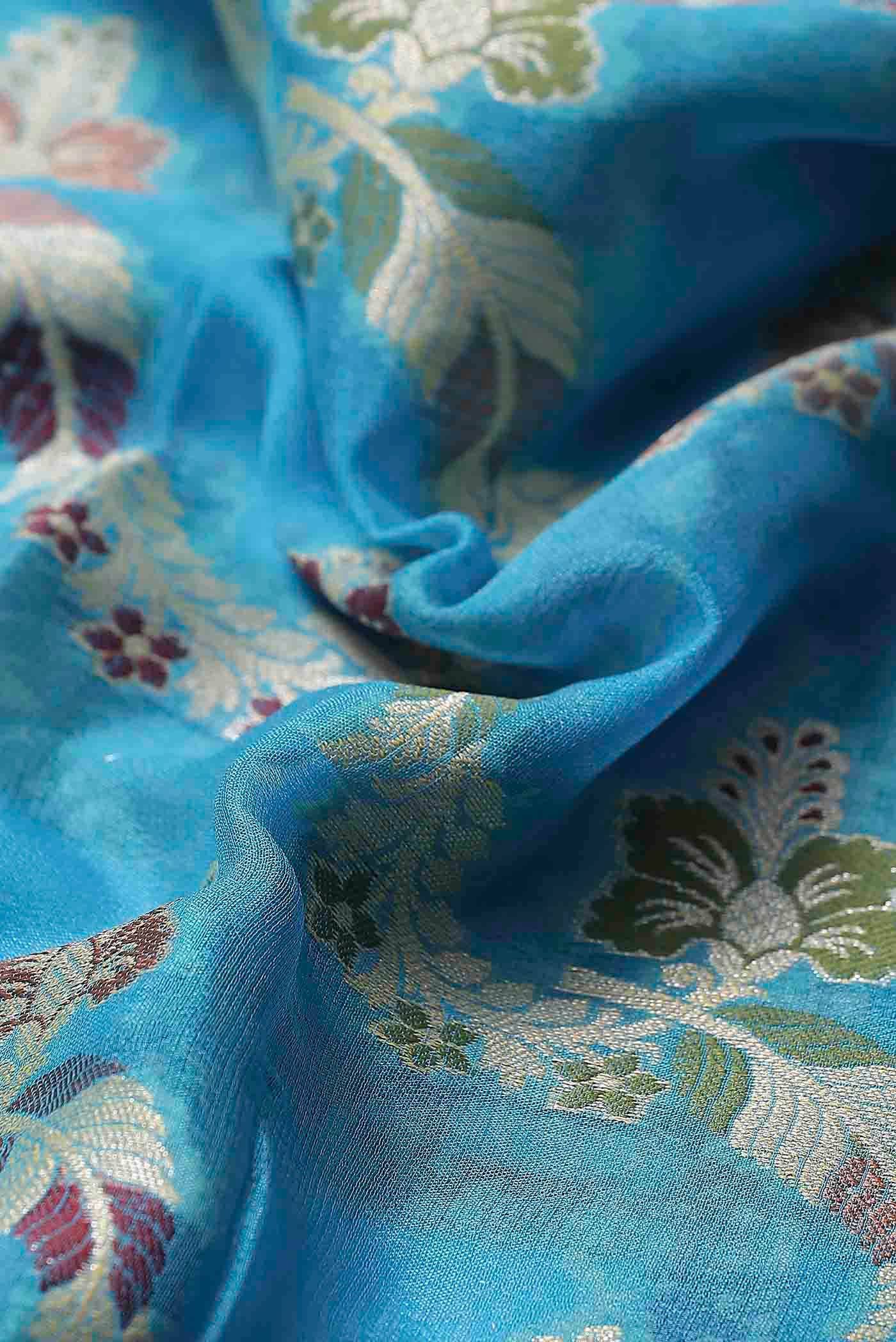 Blue Banarasi Georgette Saree