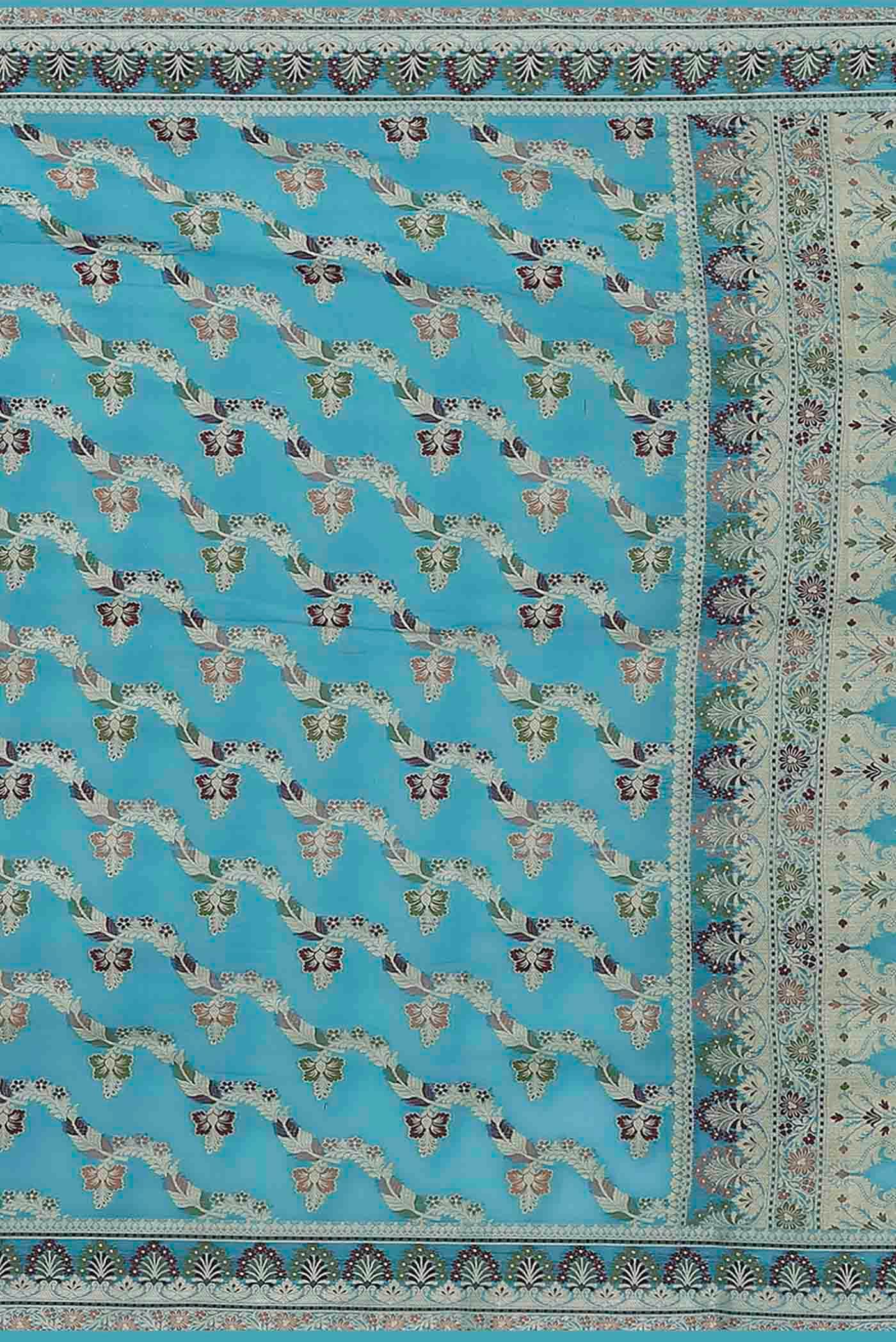 Blue Banarasi Georgette Saree