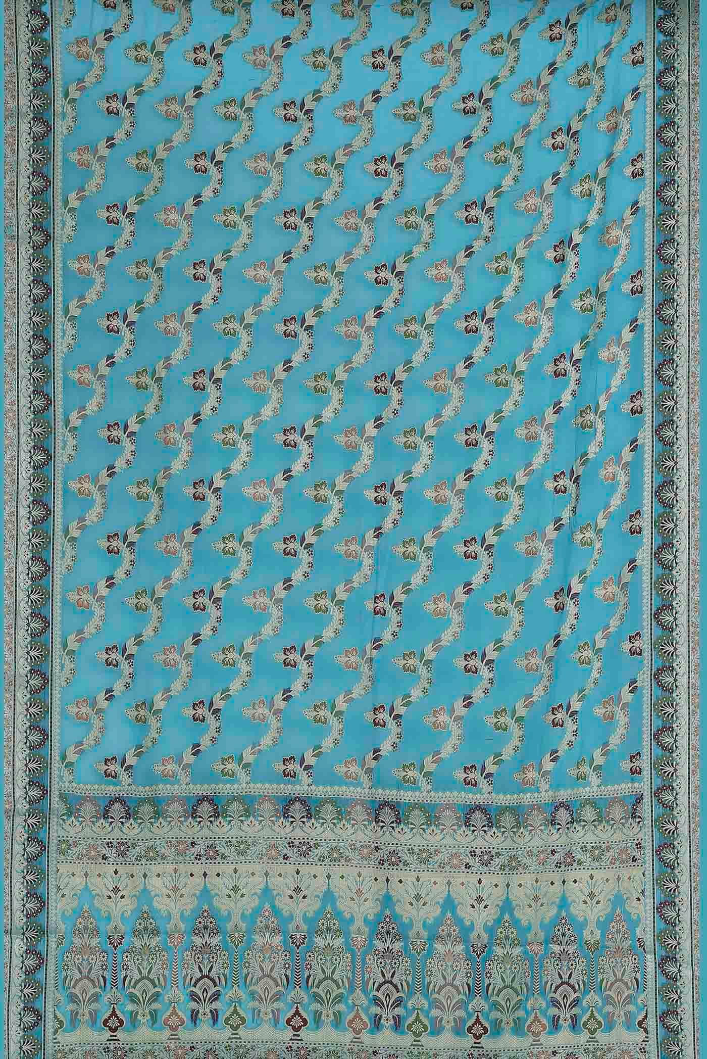 Blue Banarasi Georgette Saree