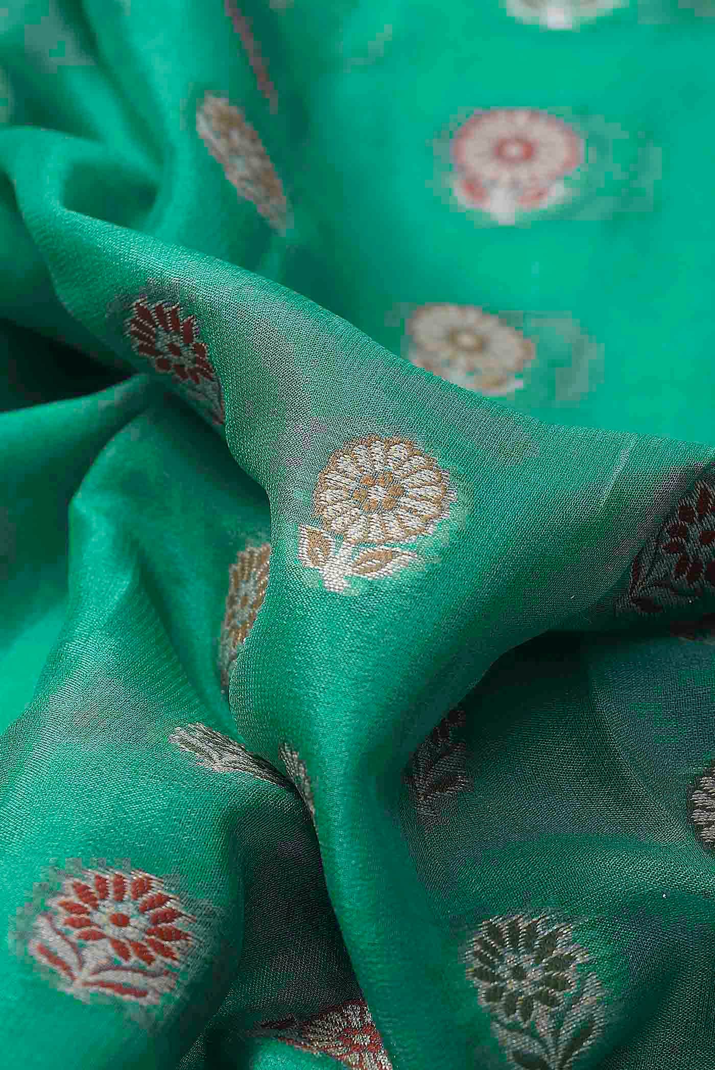 Green Banarasi Georgette Saree