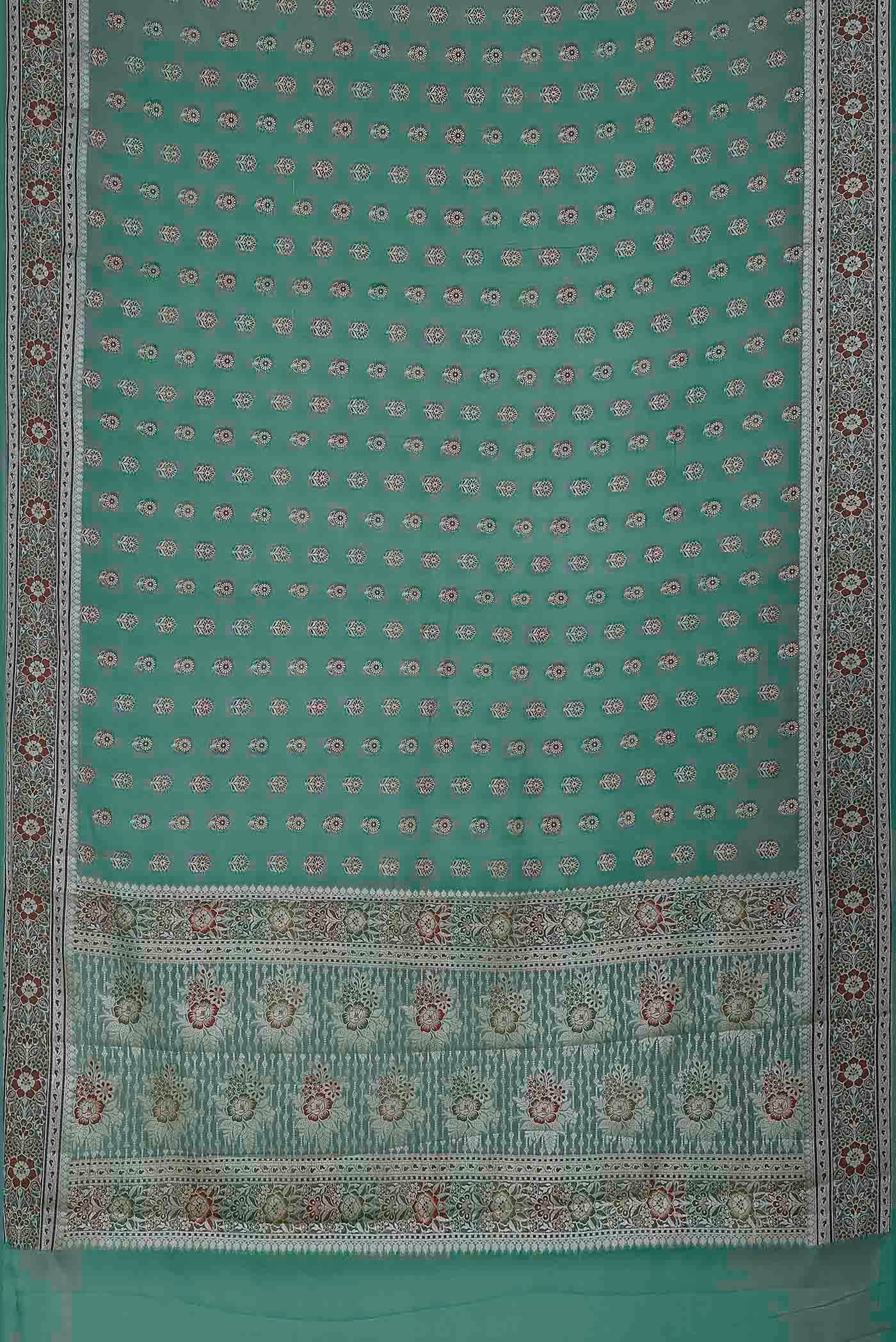 Green Banarasi Georgette Saree
