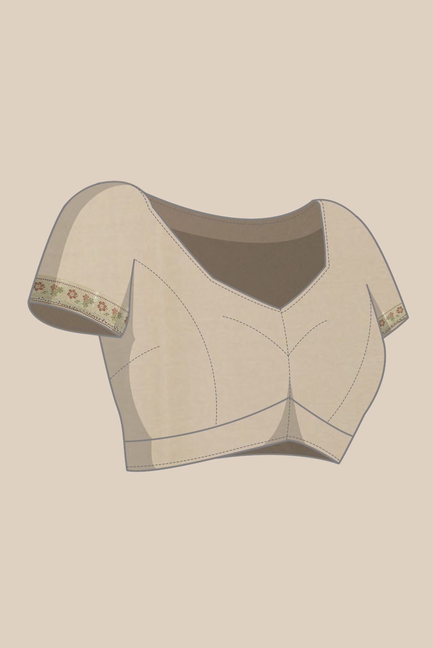 Beige Banarasi Georgette Saree