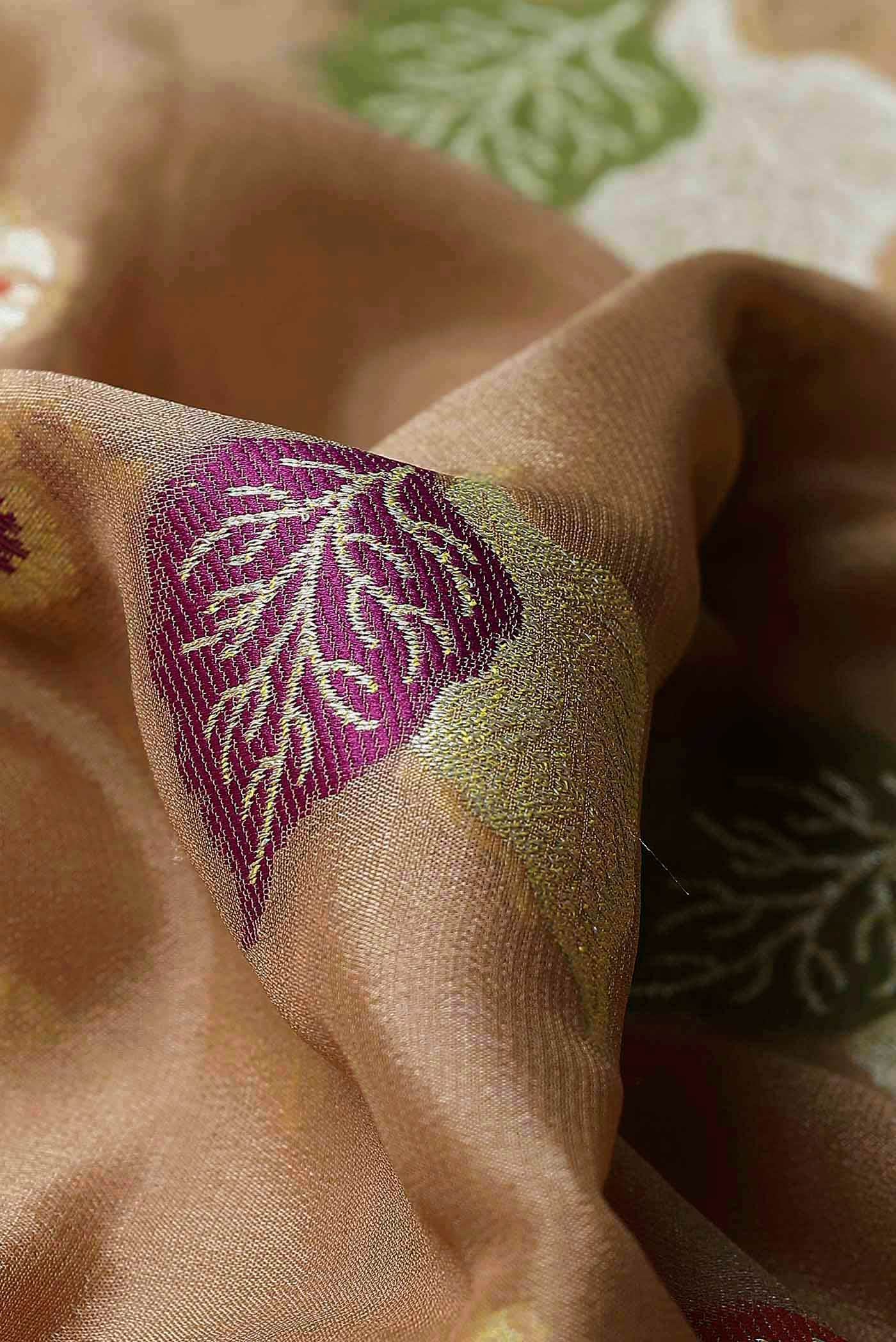 Beige Banarasi Georgette Saree