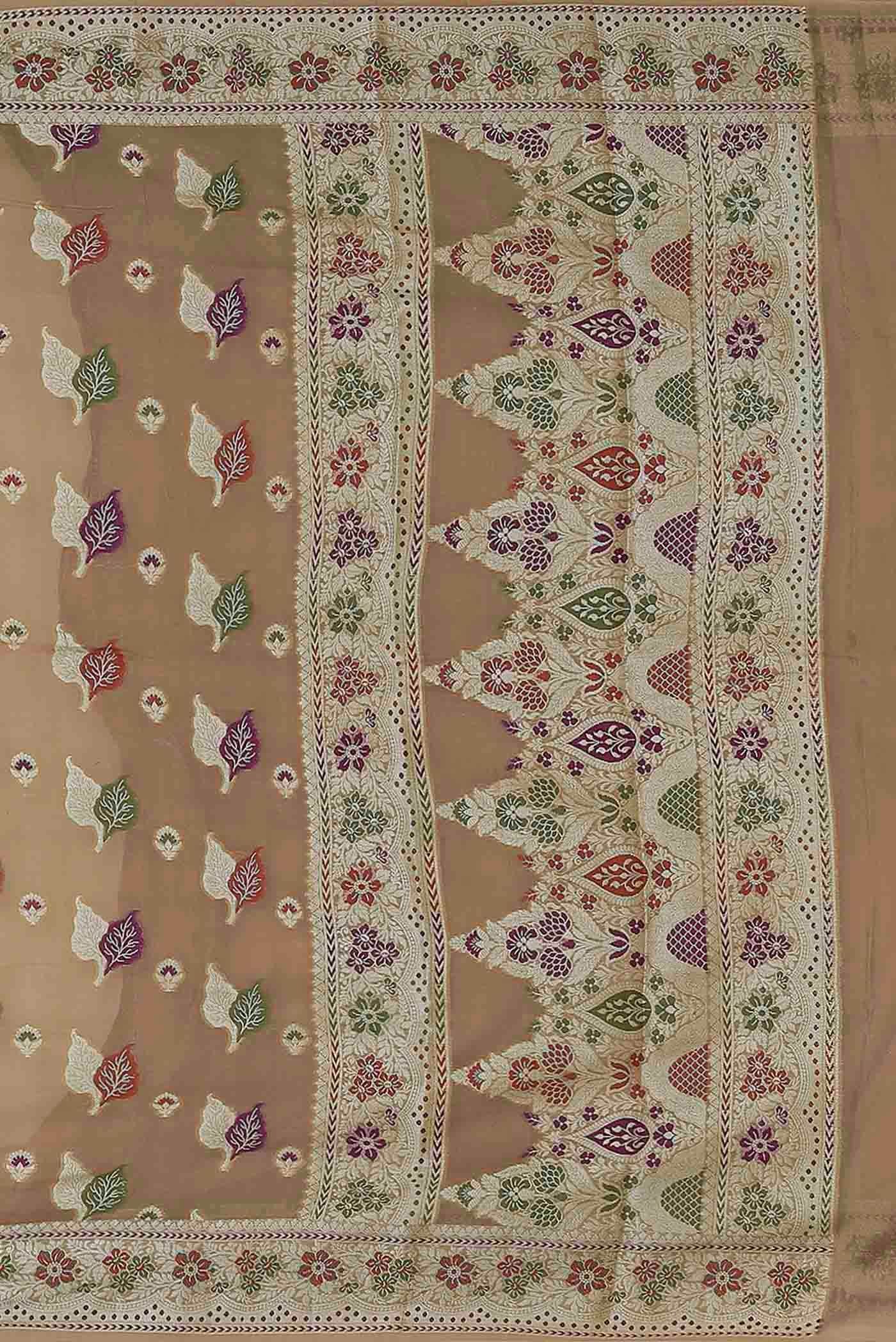 Beige Banarasi Georgette Saree