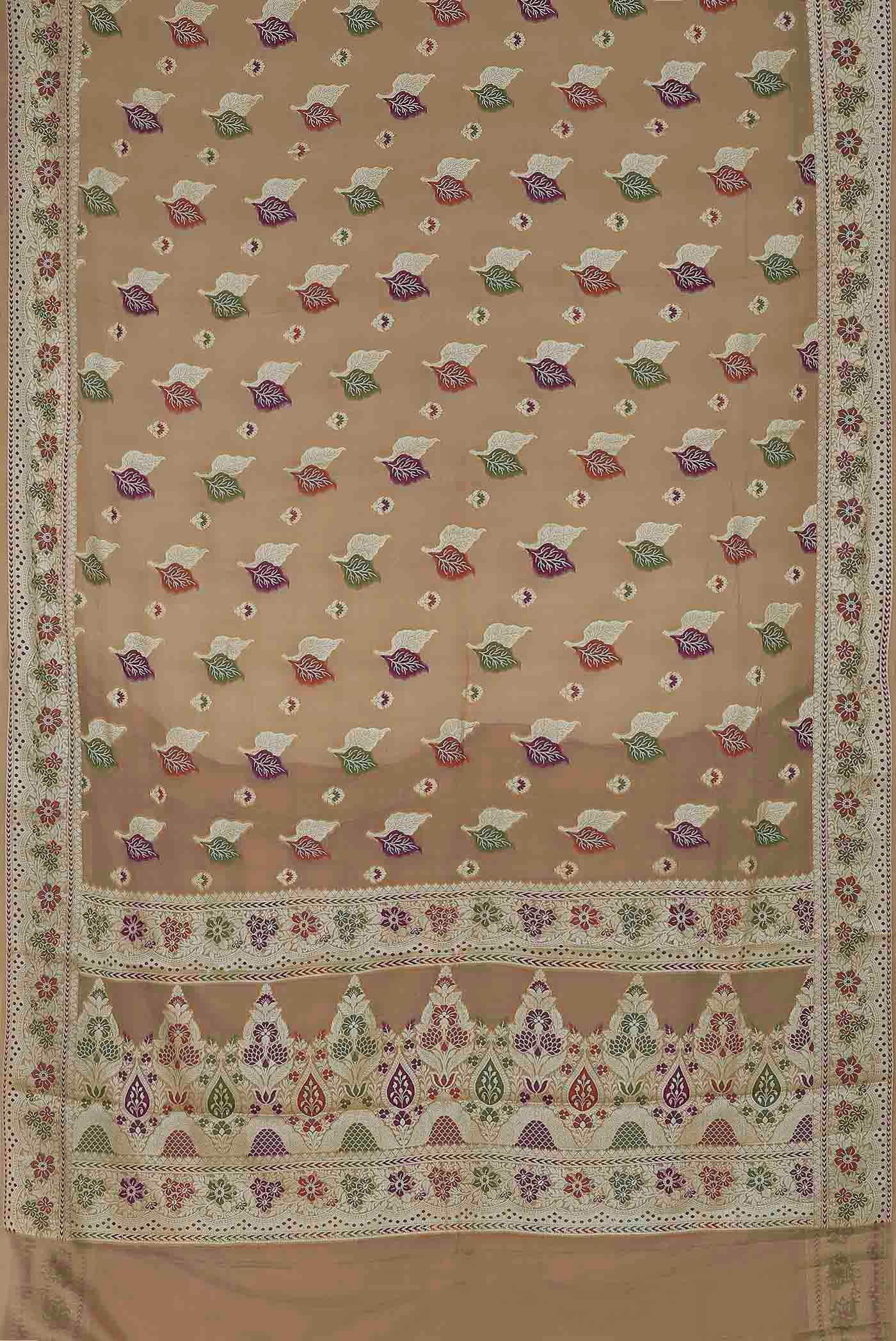 Beige Banarasi Georgette Saree