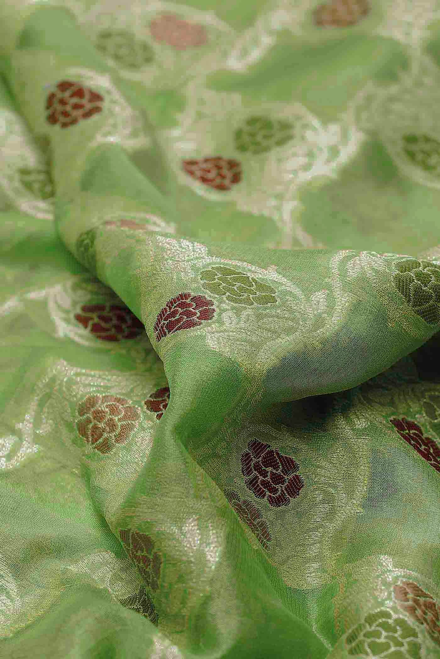 Green Banarasi Georgette Saree