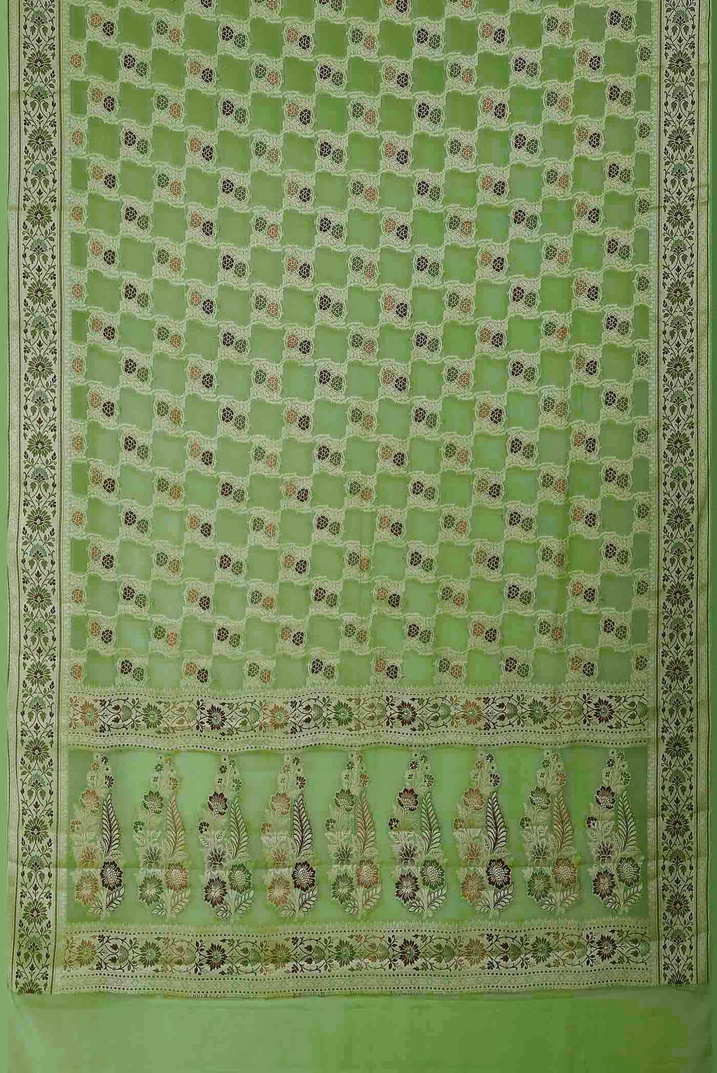 Green Banarasi Georgette Saree