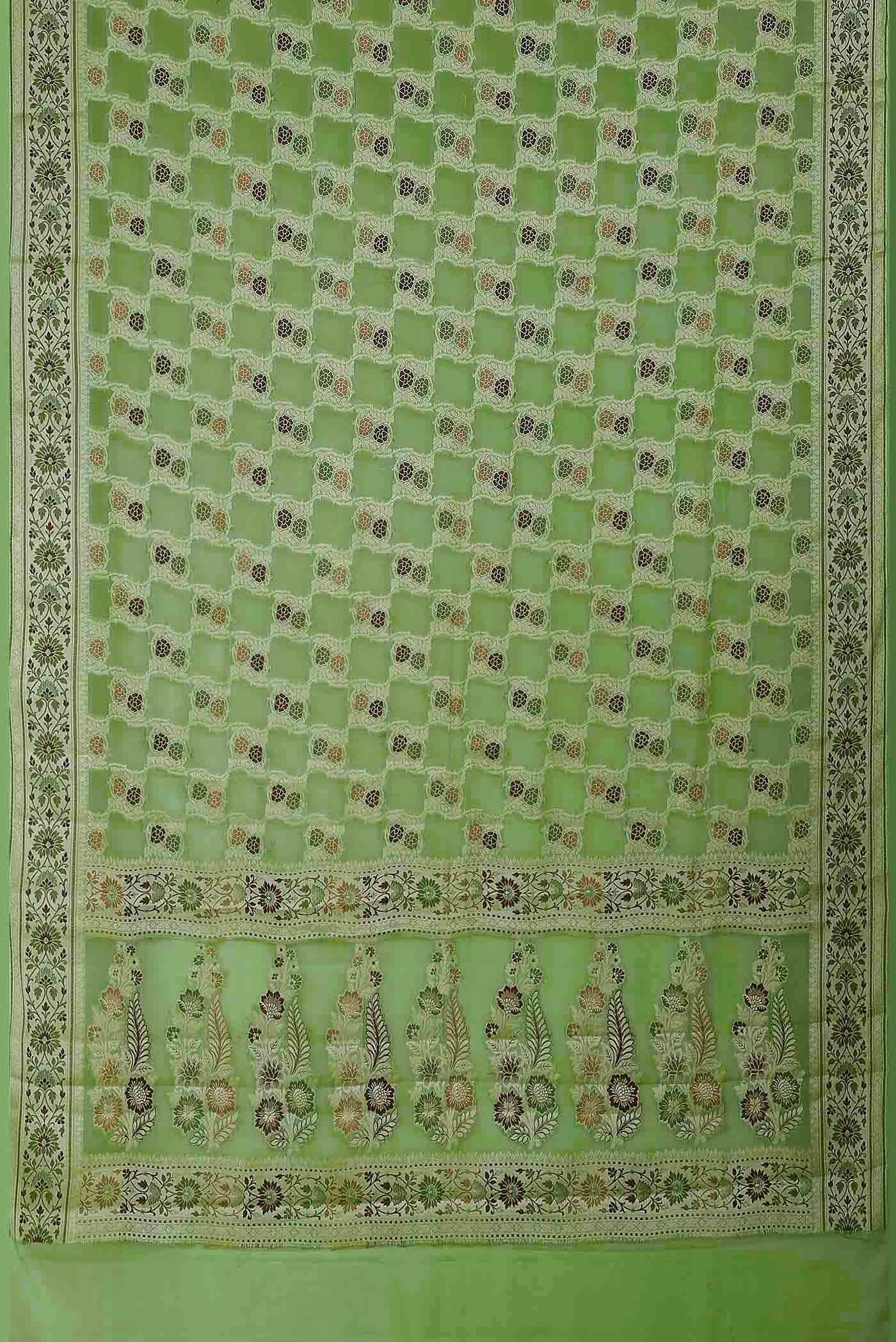 Green Banarasi Georgette Saree