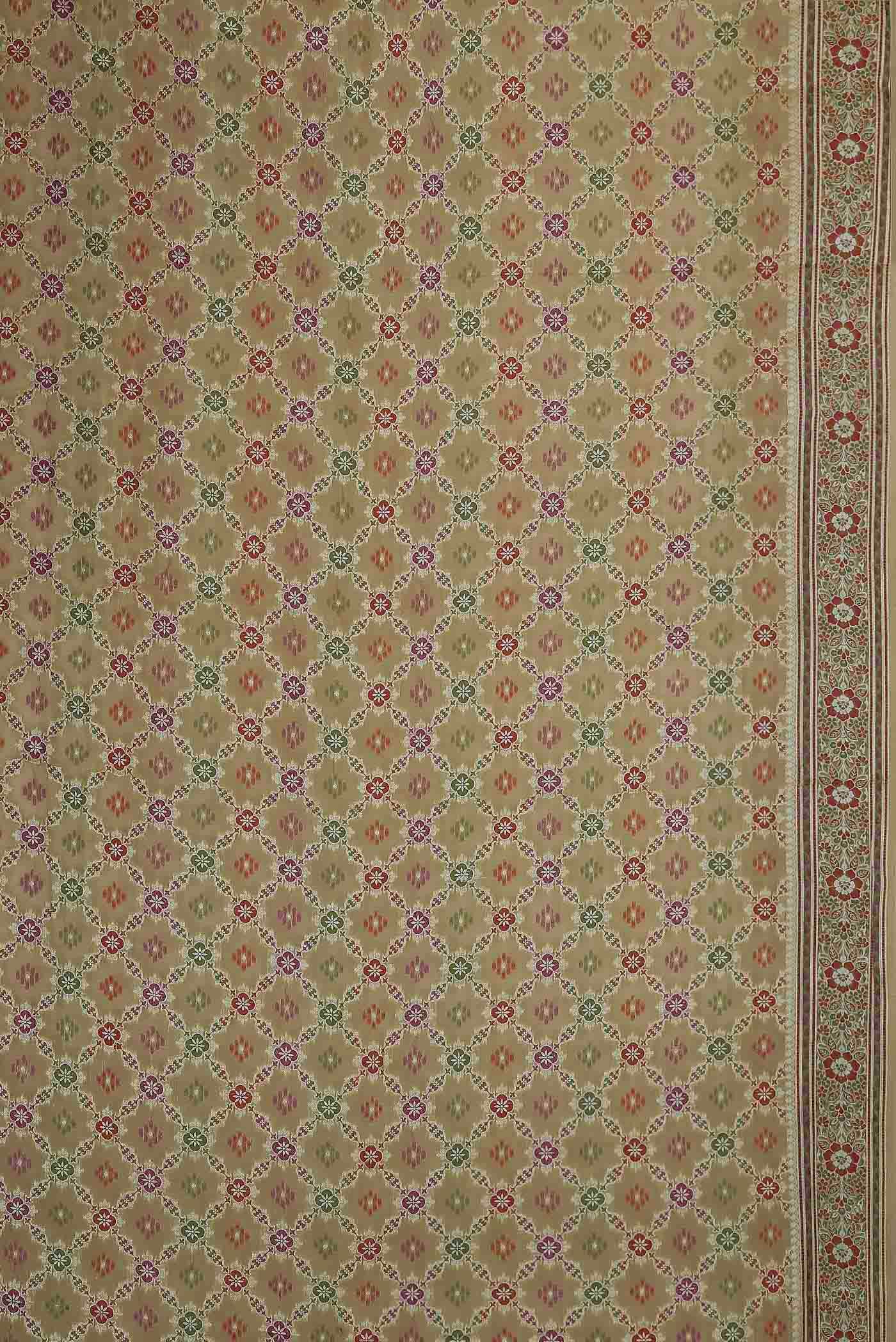 Beige Banarasi Georgette Saree