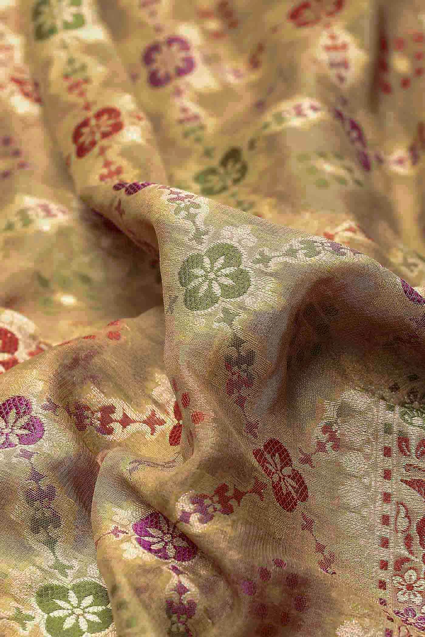 Beige Banarasi Georgette Saree