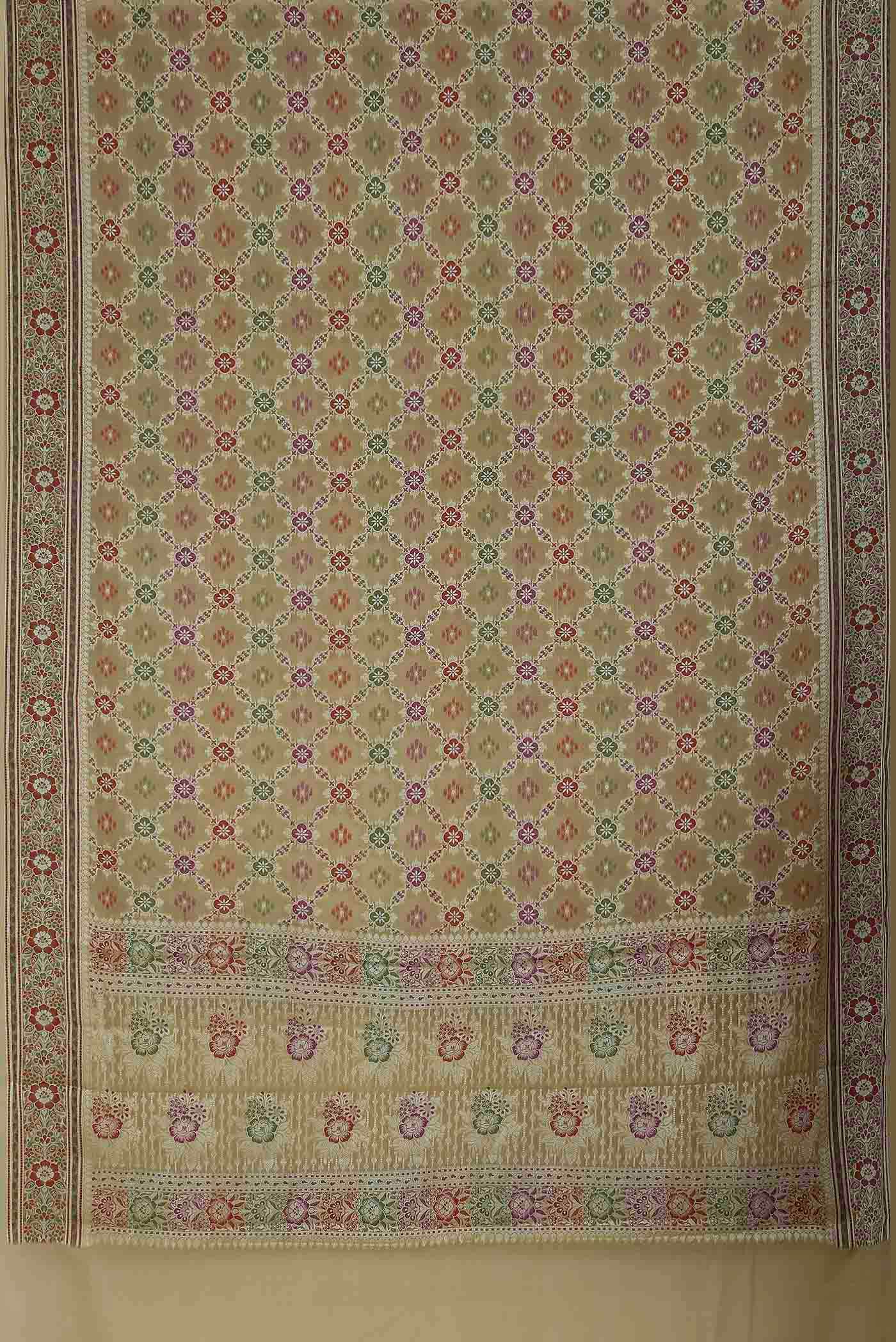 Beige Banarasi Georgette Saree