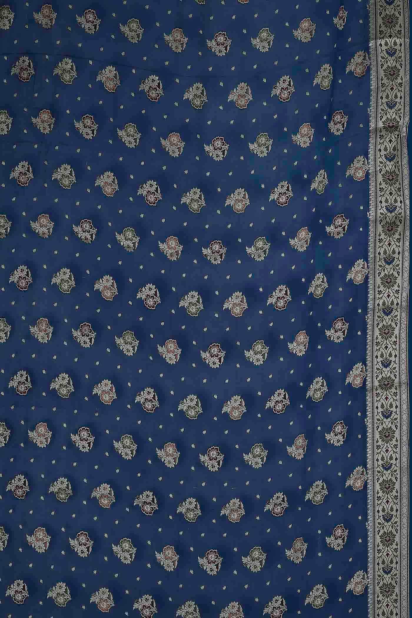 Blue Banarasi Georgette Saree