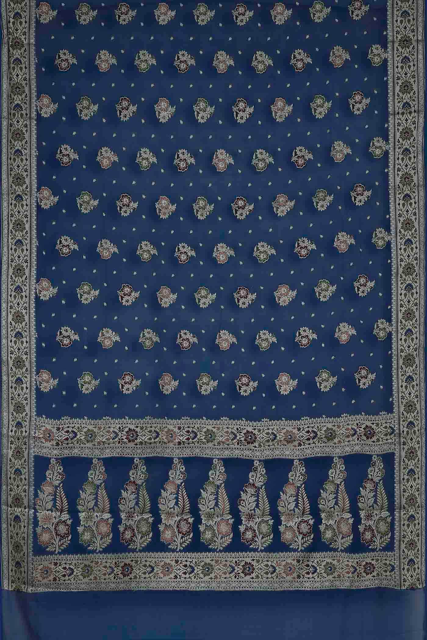 Blue Banarasi Georgette Saree