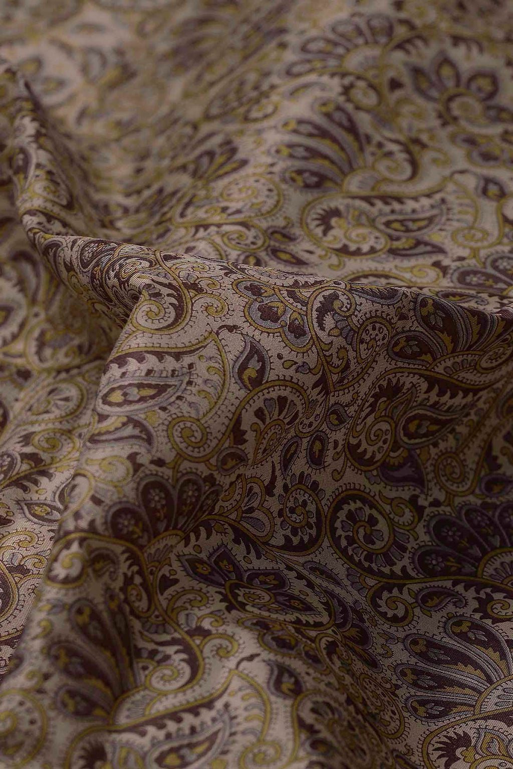 Beige Printed Silk Saree