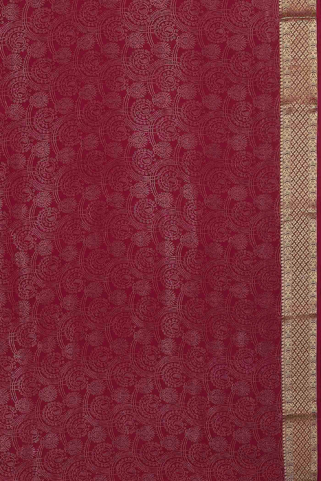 Pink Mysore Crepe Saree