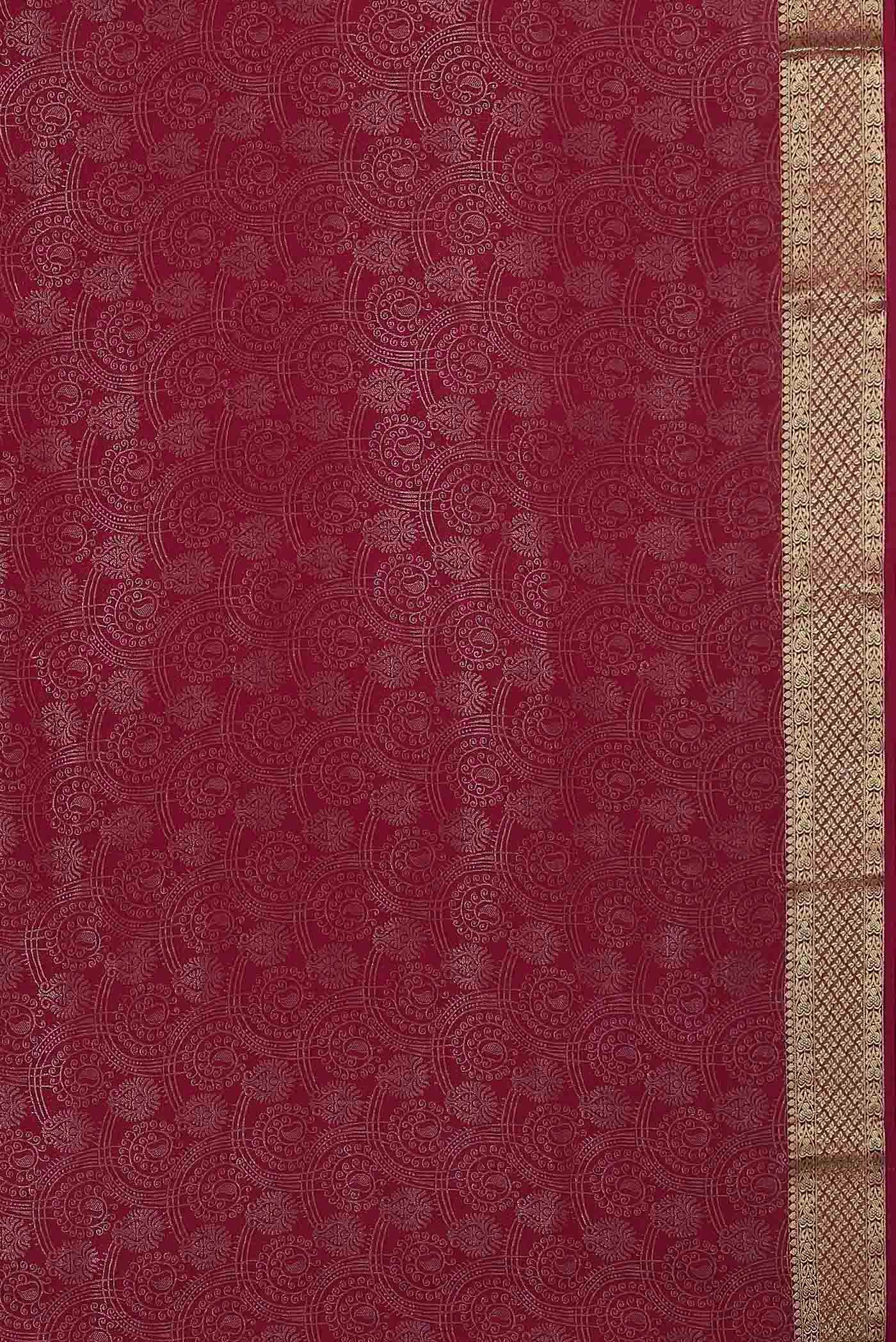 Pink Mysore Crepe Saree